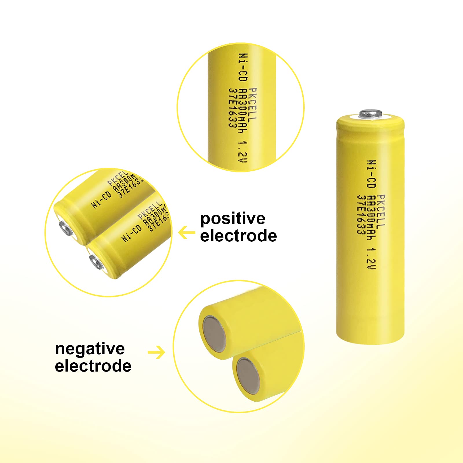 PKCELL Rechargeable AA Batteries 10-Pack - 1.2V 300mWh NiCD Double A Batteries for Toys, Cameras, Flashlights, Remote Controls & More - Long-Lasting Power for Home & Office Use