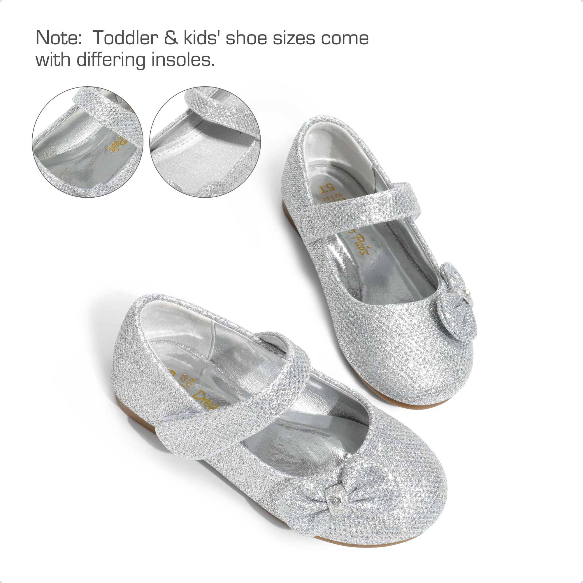 DREAM PAIRS Girls Mary Jane Flats - Toddler Dress Shoes with Side Bow | Ballet Style Ballerina Shoes for Weddings, Parties & Special Occasions