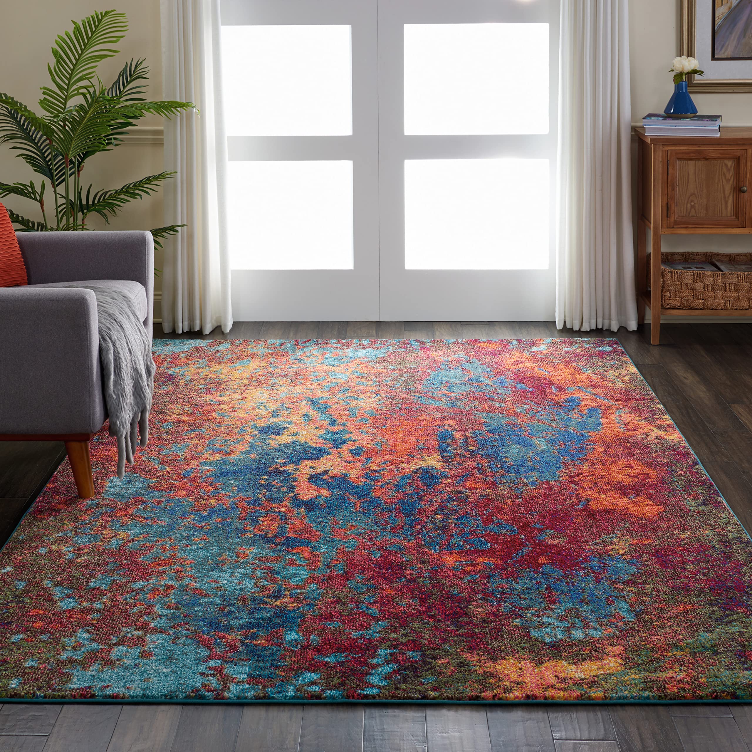 Nourison Celestial Red/Blue Atlantic 6'7