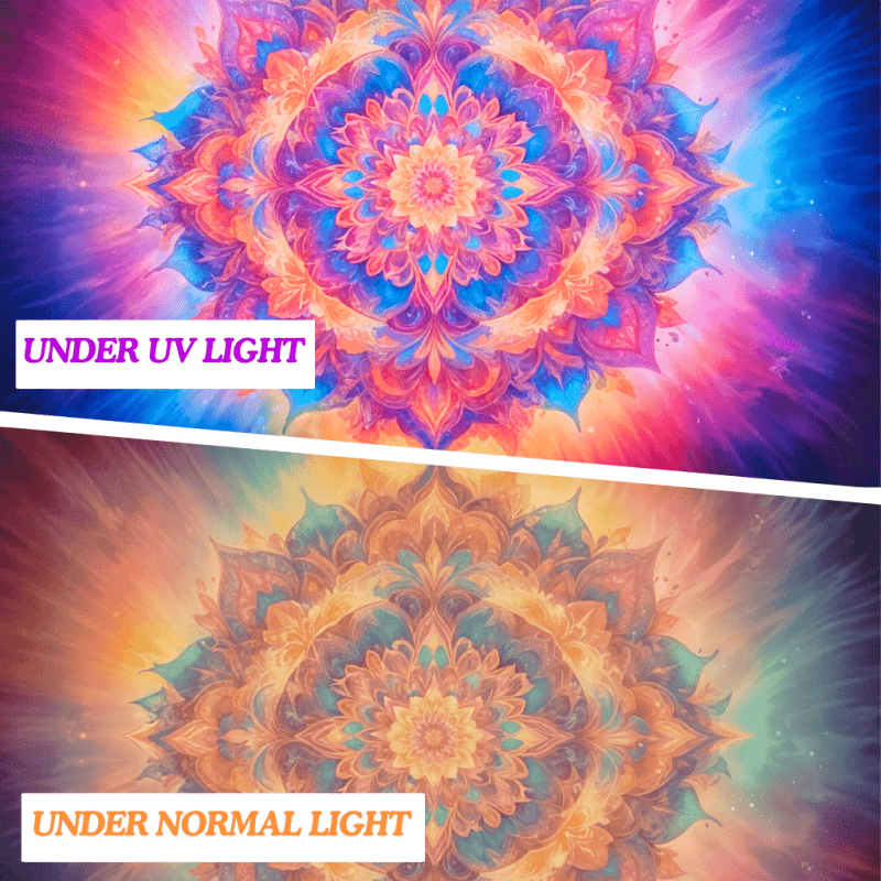 Official GlowTapestry UV Art Decor - Glow in The Dark Wall Hanging for Bedroom, Party & Home Decoration - Perfect for Blacklight & Neon Themes
