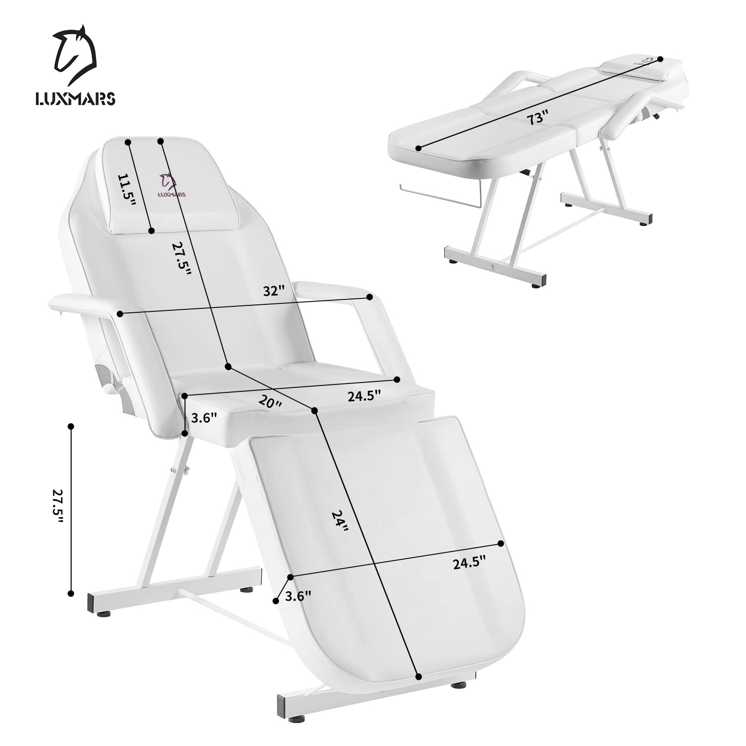 Adjustable Hydraulic Facial Tattoo Chair - Professional Beauty Spa Stool for Lash Extensions & Skin Treatments | White | Perfect for Salon, Tattoo Parlor & Cosmetic Clinics