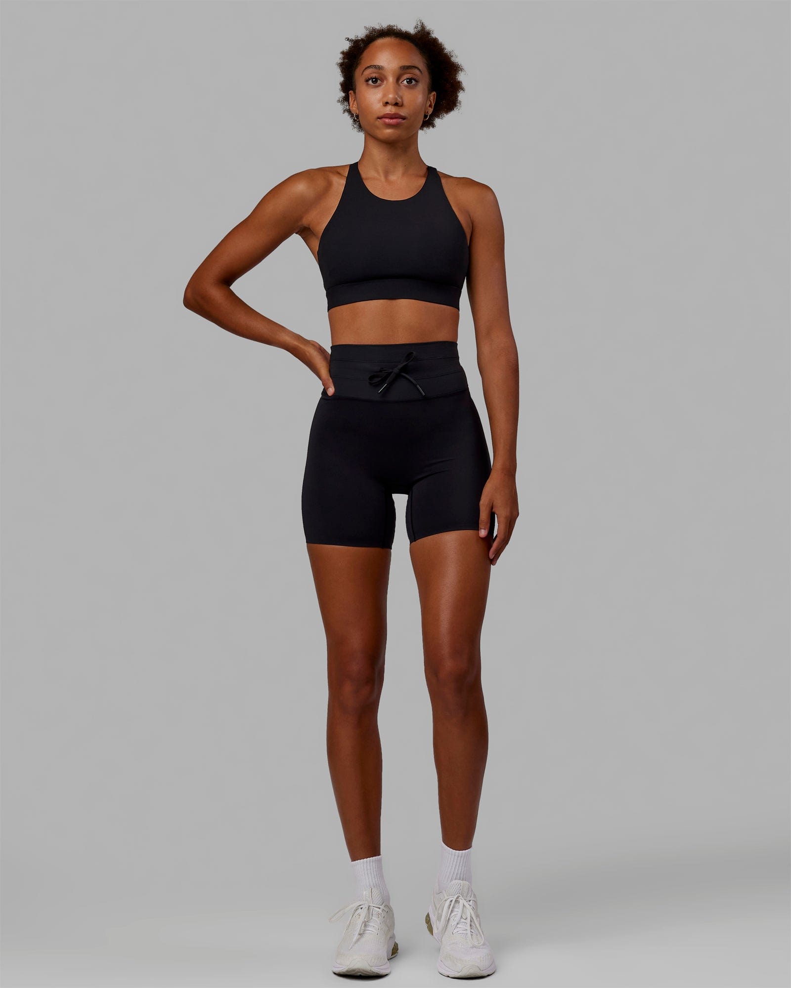 High Support Ribbed Sports Bra for Women - Black | Workout, Running, Yoga & Gym Activewear