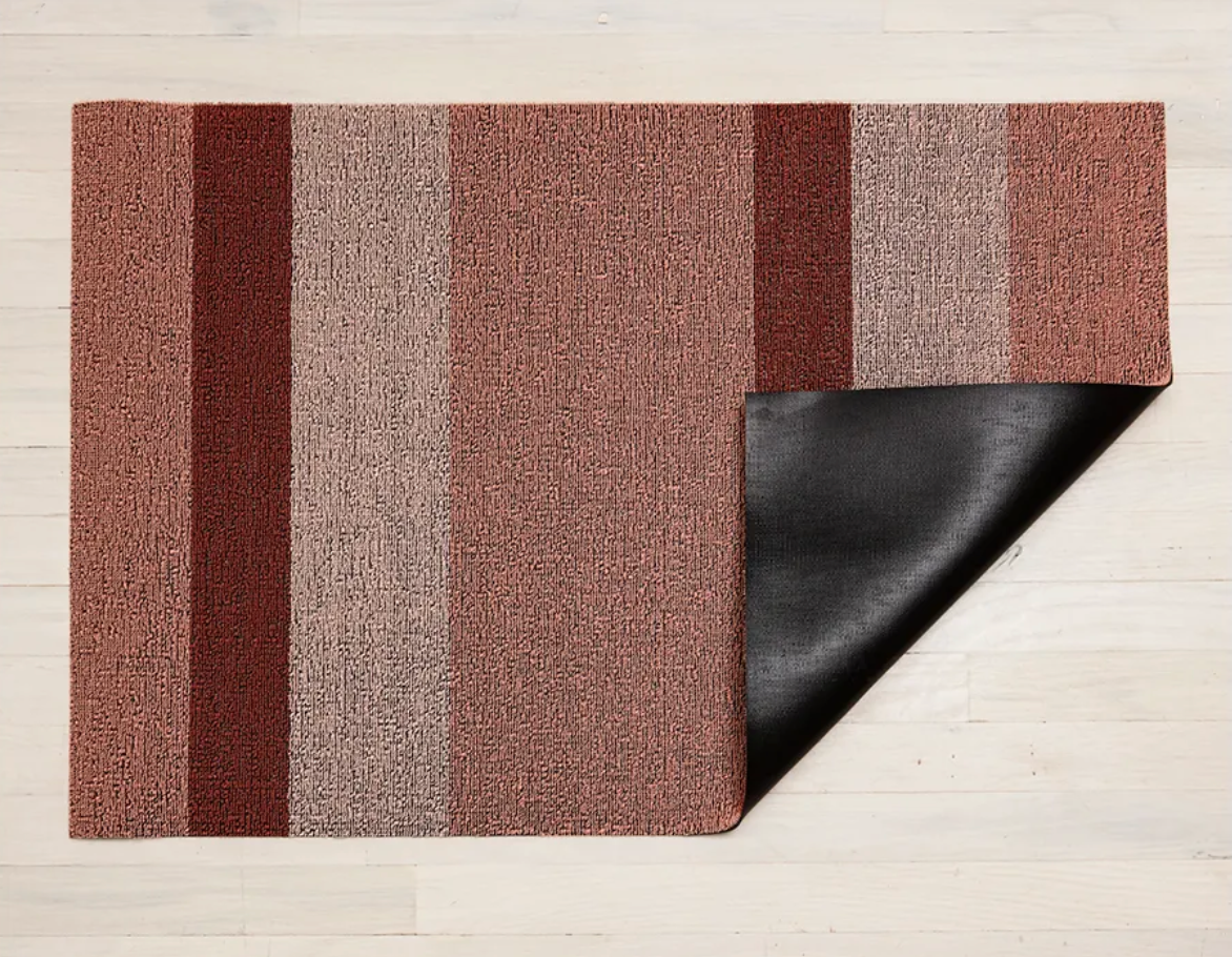Chilewich Indoor Outdoor Utility Mat - Bold Stripe Peach 24x36 Floor Mat | Non-Slip Waterproof Rug for Patio, Kitchen, Entryway & Mudroom