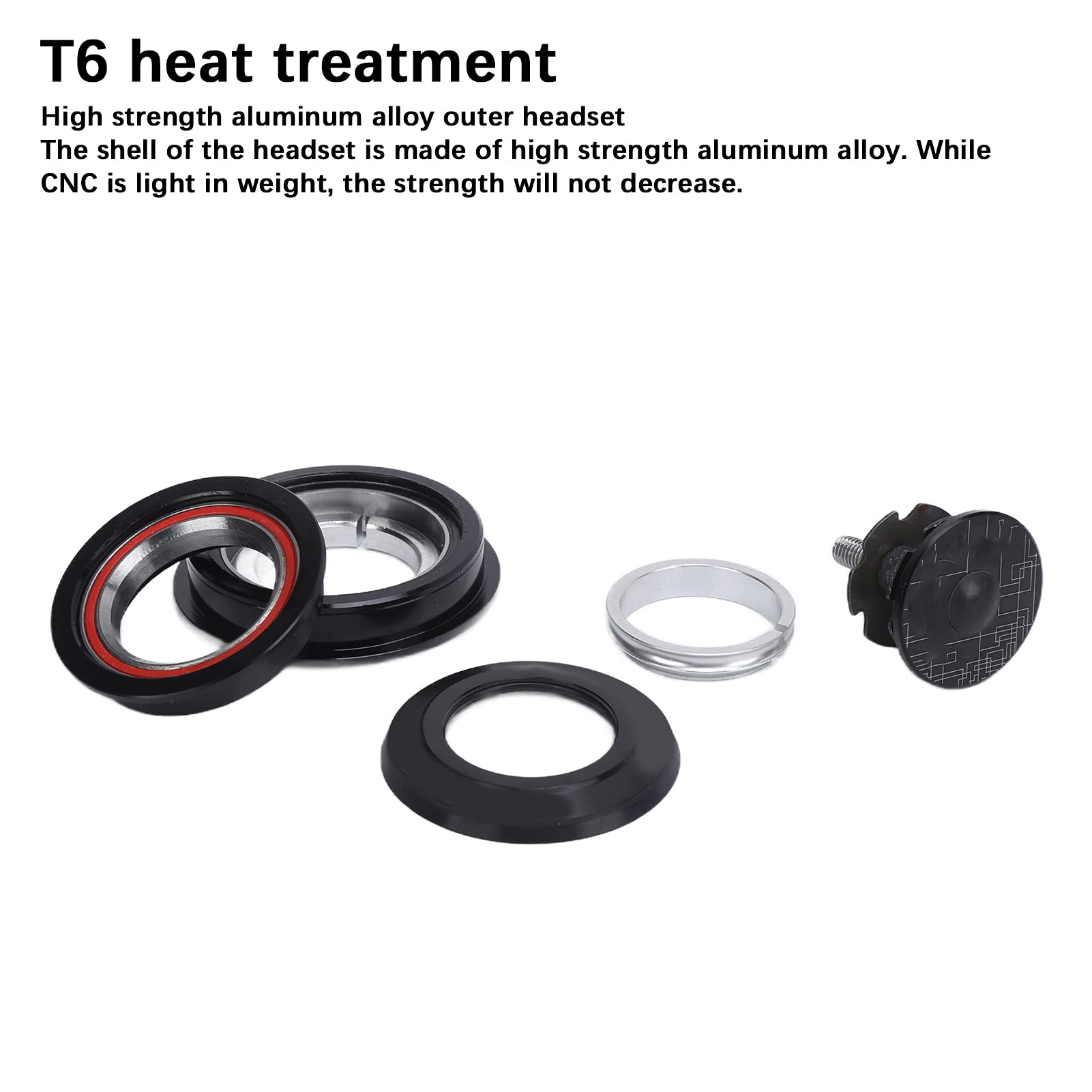 Premium Honio Double Bearing Bike Headset - T6 Heat Treated Universal Headset for MTB & Road Bikes | Smooth Steering & Enhanced Durability for Mountain & Urban Cycling