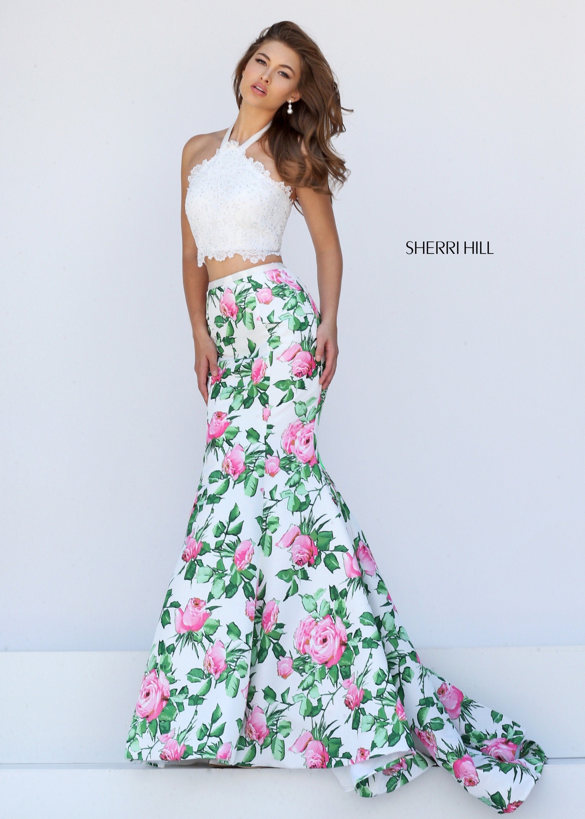 ivory/pink print