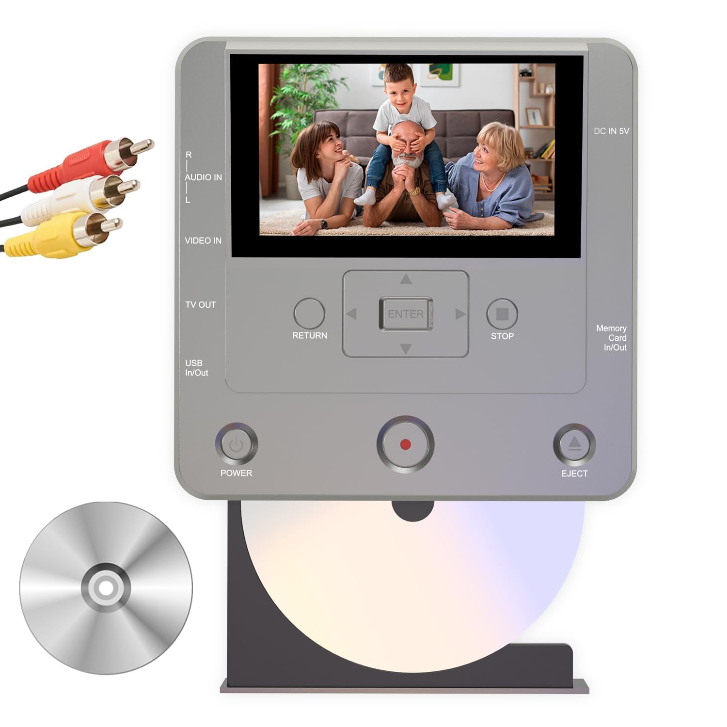 VHS to DVD Converter with USB/SD/HDD Recording | Smartphone WiFi Media Recorder App | Transfer Home Videos to Digital Format (Includes 10 Free DVD-R) | Perfect for Archiving Family Memories & Converting Old Tapes