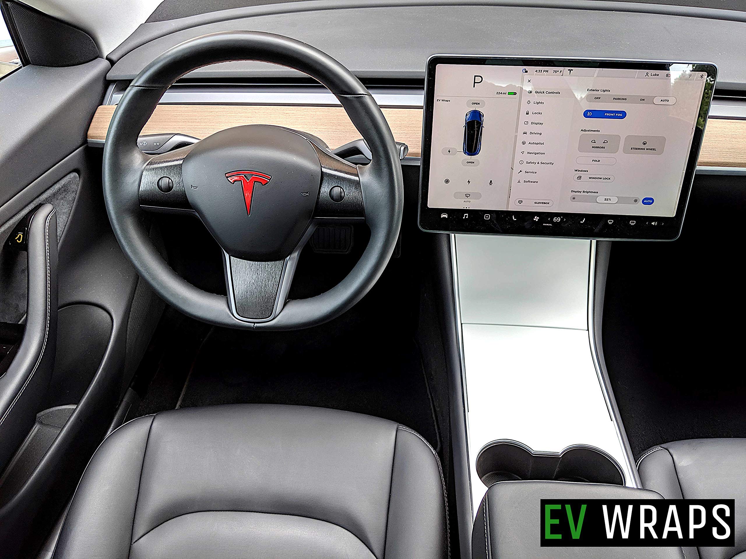 Premium Tesla Model 3 & Model Y Center Console Wrap - Gen 1.0 Interior Protection Film (White) - Scratch-Resistant Upgrade for Enhanced Cabin Aesthetics & Protection
