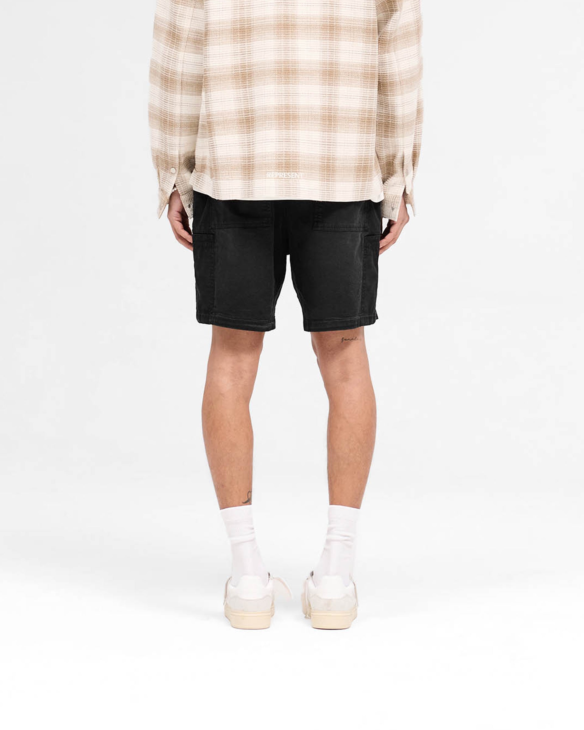 Men's Cargo Shorts - Jet Black - Casual Summer Shorts with Multiple Pockets for Outdoor Activities, Hiking, and Travel