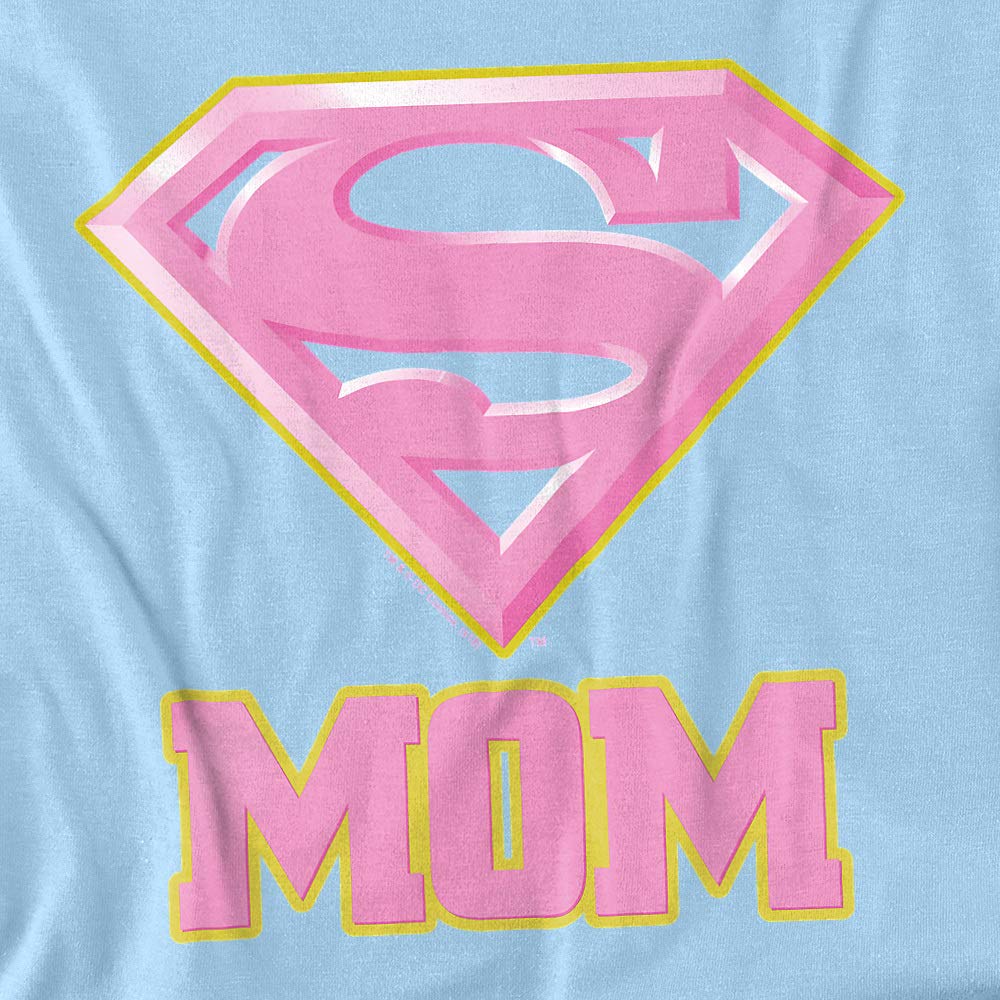 Superman Super Mom Pink Women's T-Shirt - Cute Graphic Tee for Moms, Gifts for Mother's Day, Birthday & Family Events
