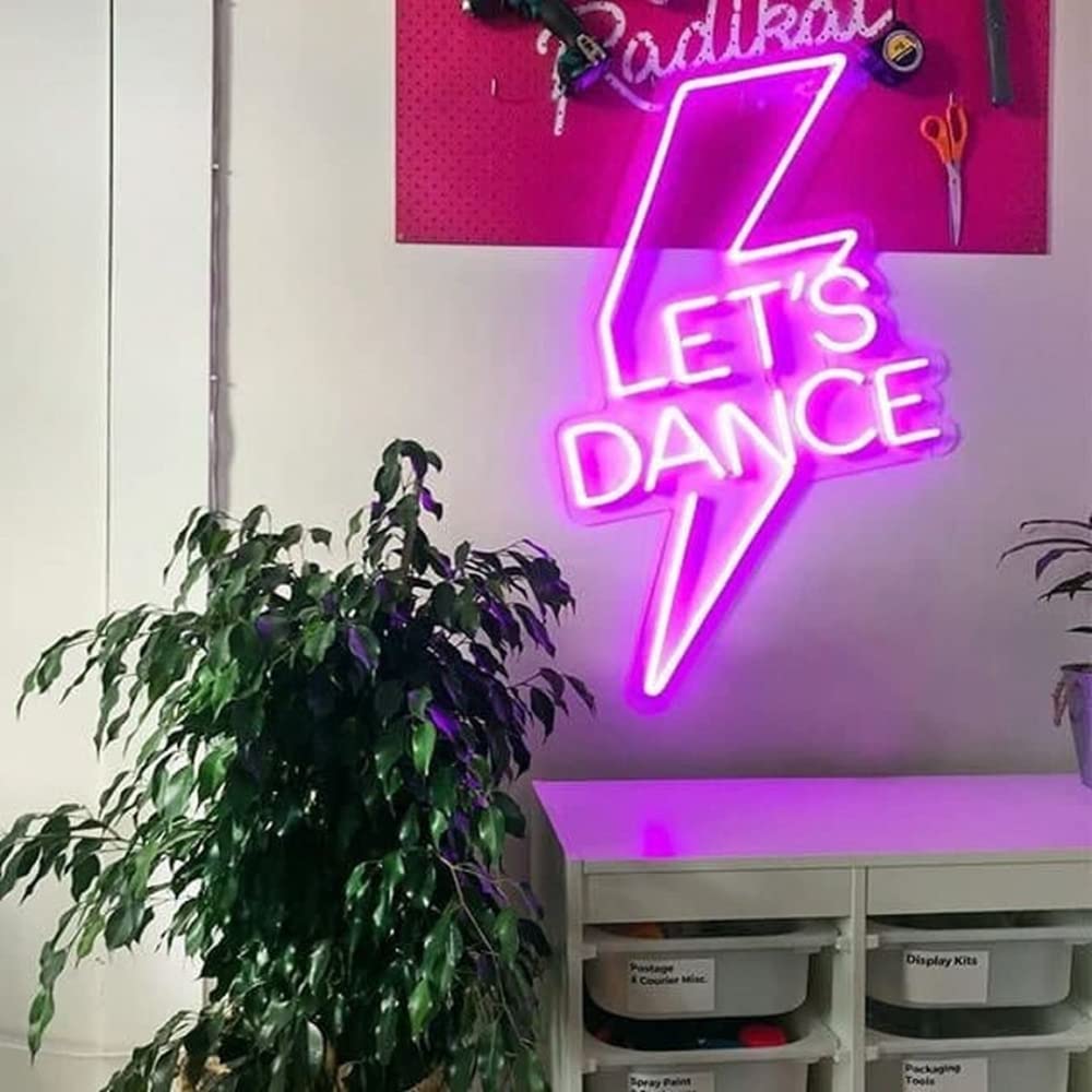 LED Neon Sign 'Let's Dance' - 50cm Wall Decor for Bachelorette Party, Birthday, Bar & Home - Perfect Christmas Gift for Room Decoration & Party Scenes