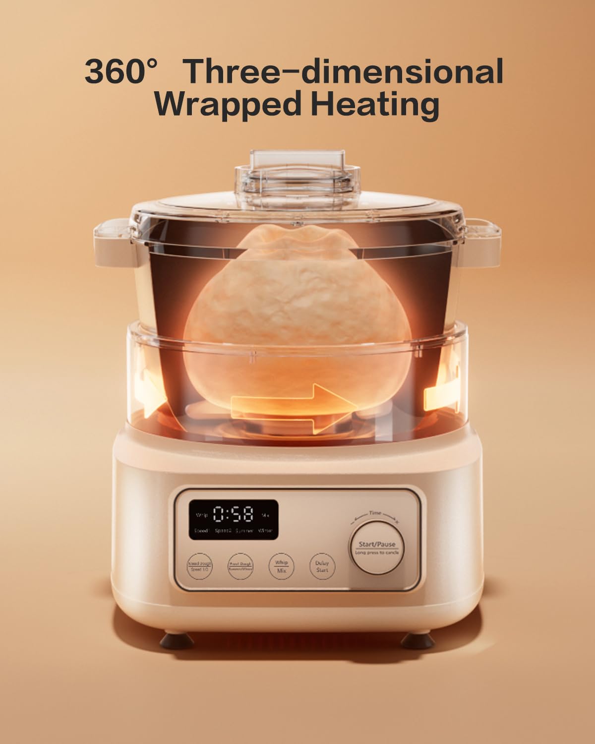 Electric Dough Maker with Proofing Function - 4.5Qt Stainless Steel Mixer with Microcomputer Timer & Dough Hook - Perfect for Baking Bread, Pizza, Pasta & Pastries at Home