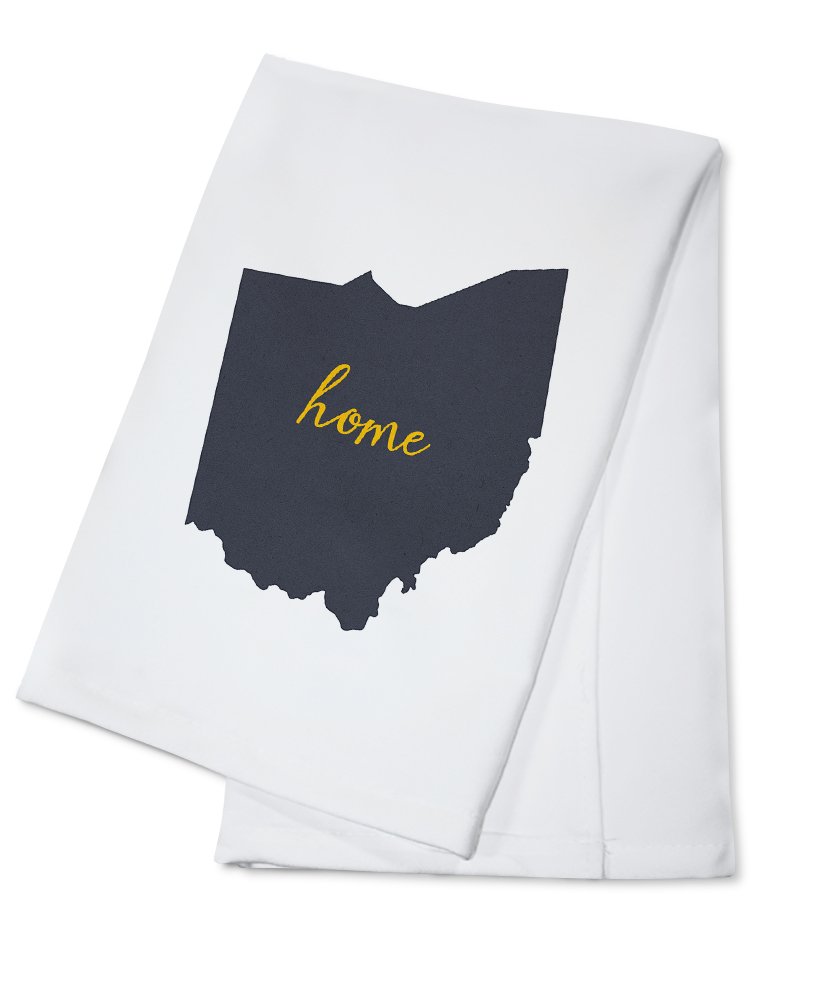 Ohio State Themed 100% Cotton Tea Towel - Gray on White Decorative Hand Towel for Kitchen, Home Decor & Gift - Perfect for Dish Drying, Decorating & Ohio Pride Display