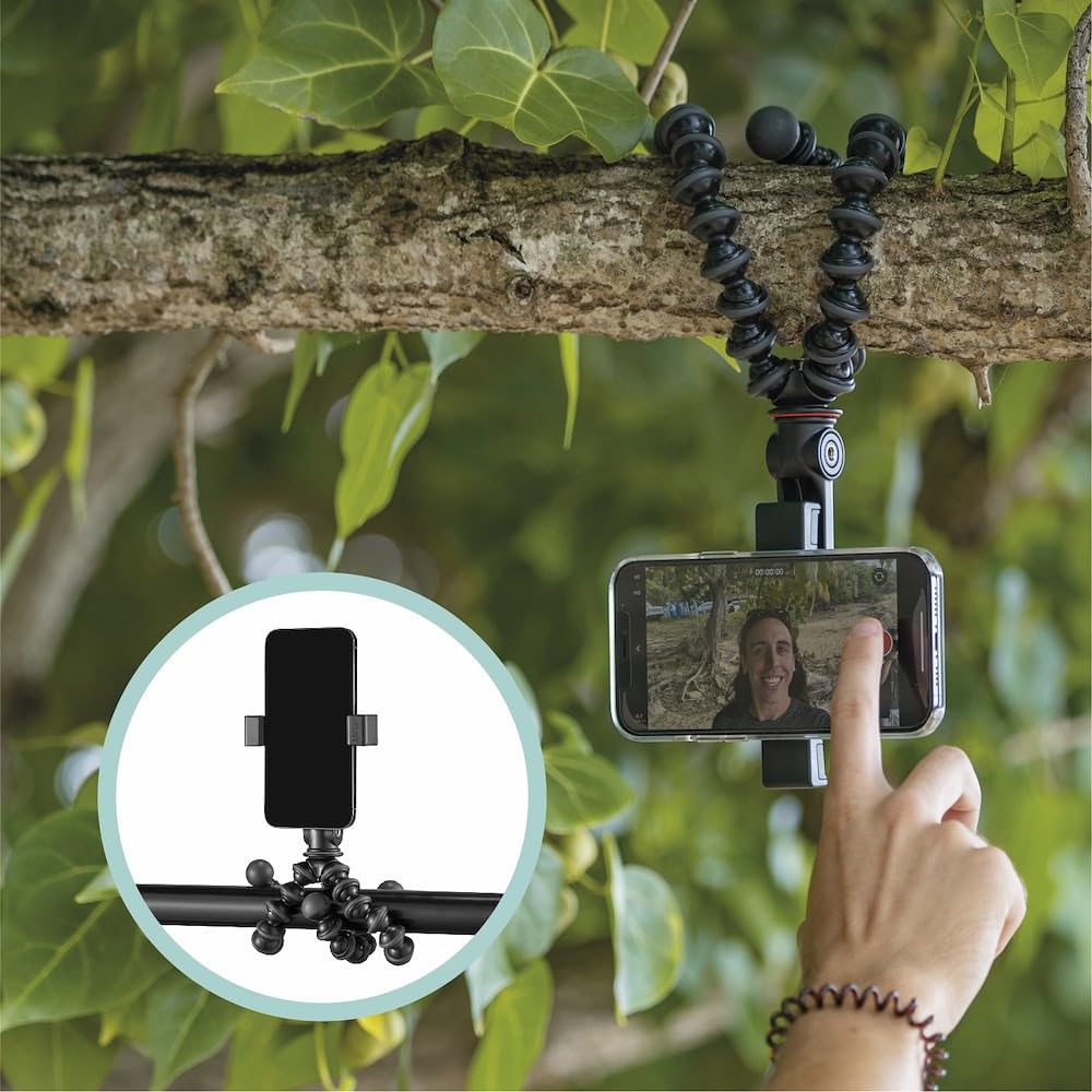 JOBY GripTight GorillaPod Magnetic Phone Stand - Super Fast Charging Magsafe Compatible with iPhone 12/13/14, Flexible Tripod for Vlogging, Desk Accessories & Mobile Photography | Perfect for YouTube Creators, Travel Vloggers & Home Office Setup