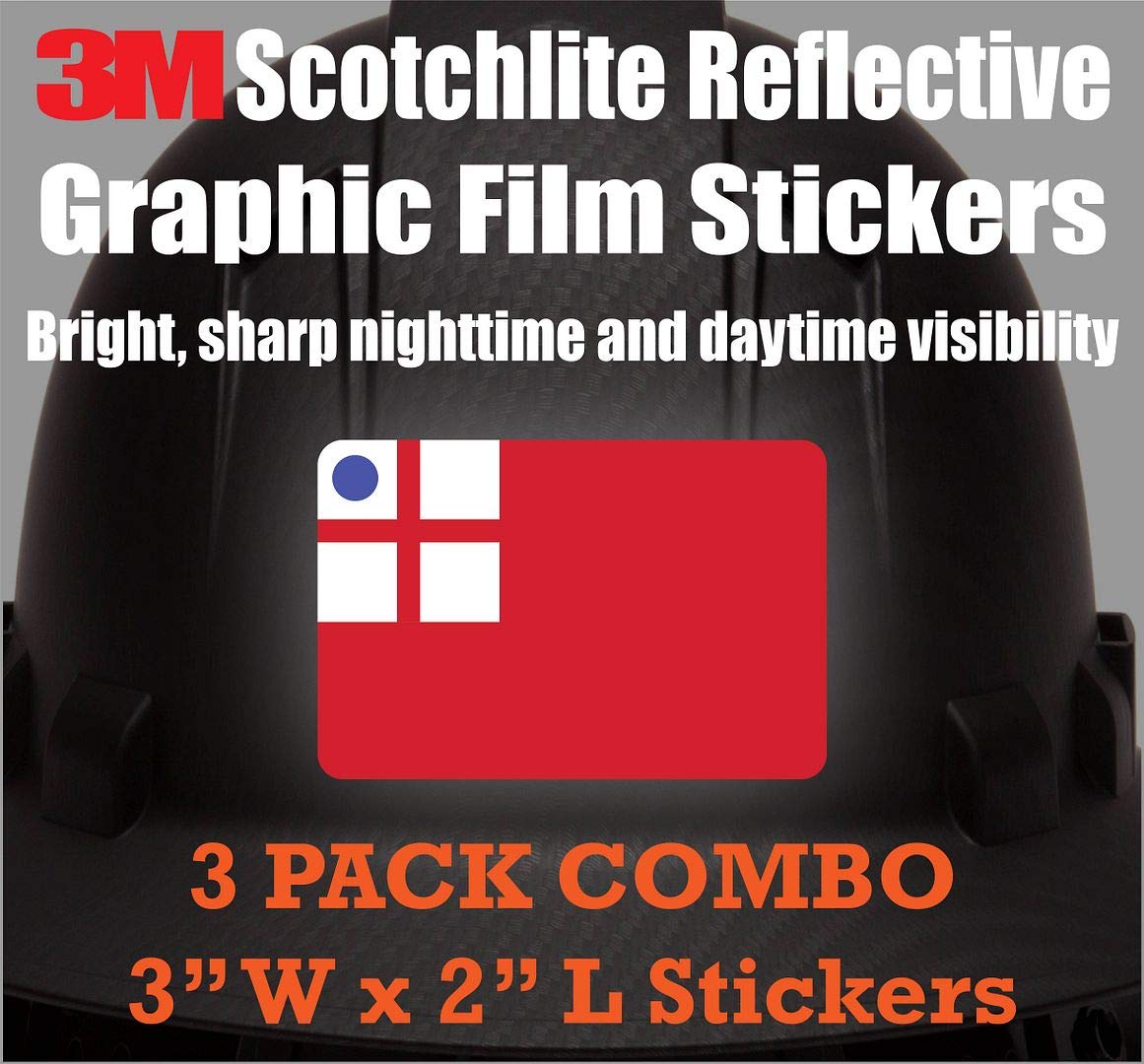 3M Reflective NE Endicott Flag Stickers - Safety Decals for Helmets & Bikes