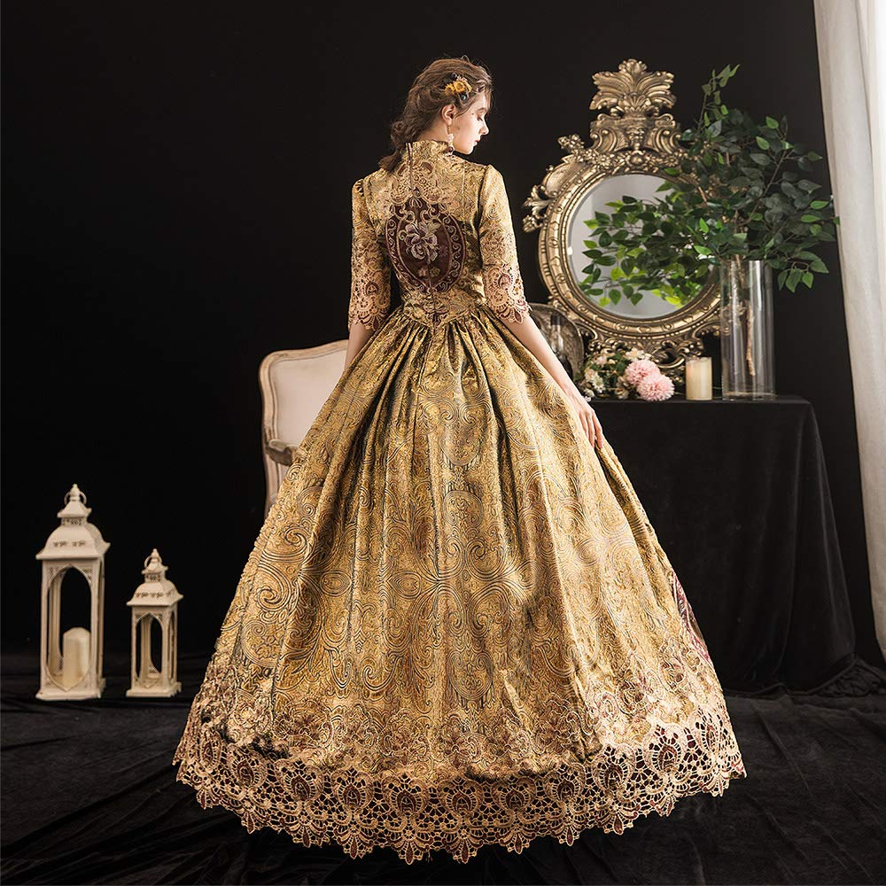 KEMAO Rococo Victorian Baroque Marie Antoinette Dress | Renaissance Period Ball Gown for Cosplay, Historical Reenactment & Themed Parties