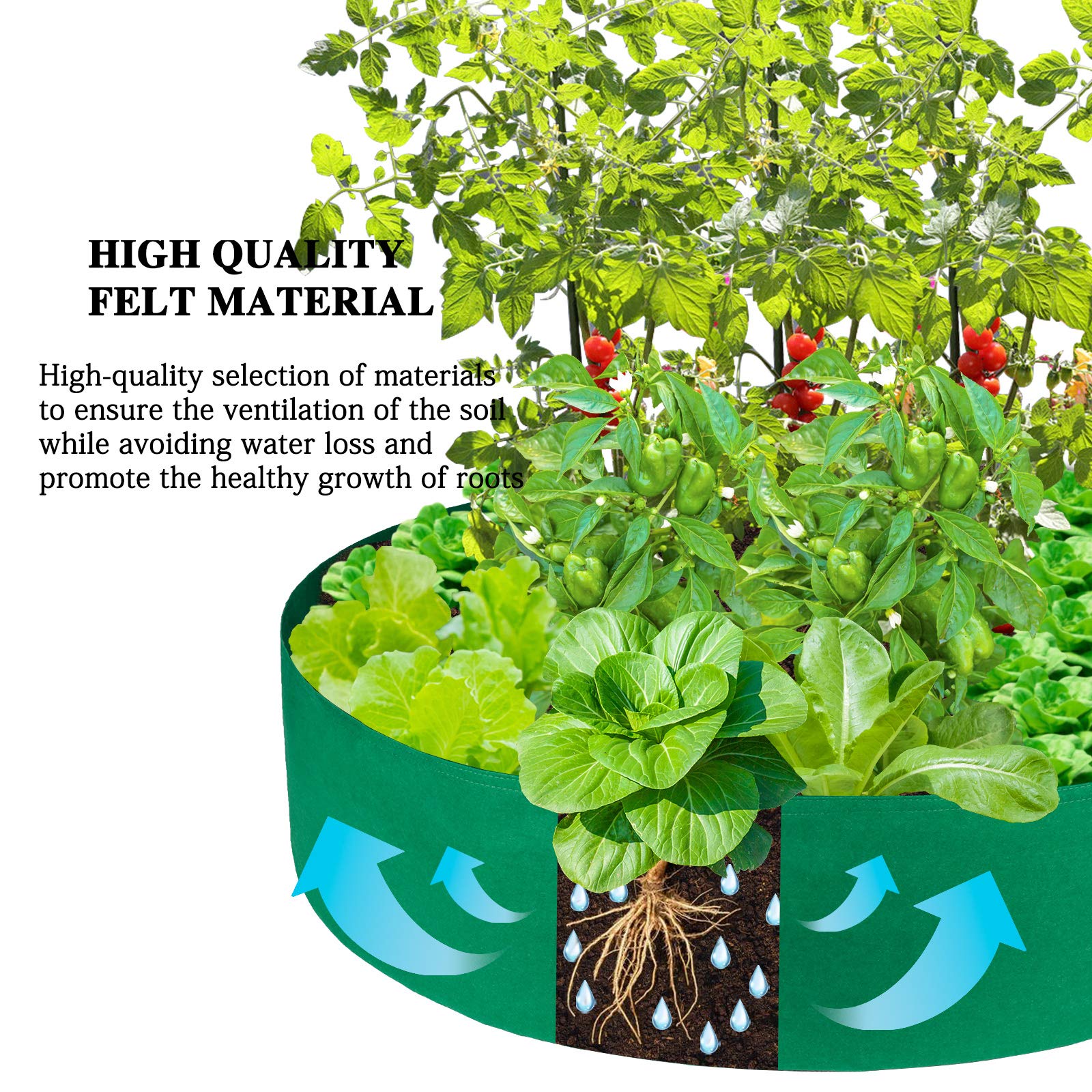 100 Gallon Fabric Garden Bed - Breathable Planting Containers & Grow Bags for Plants, Flowers, Vegetables | Perfect for Raised Beds, Urban Gardening & Outdoor Planting