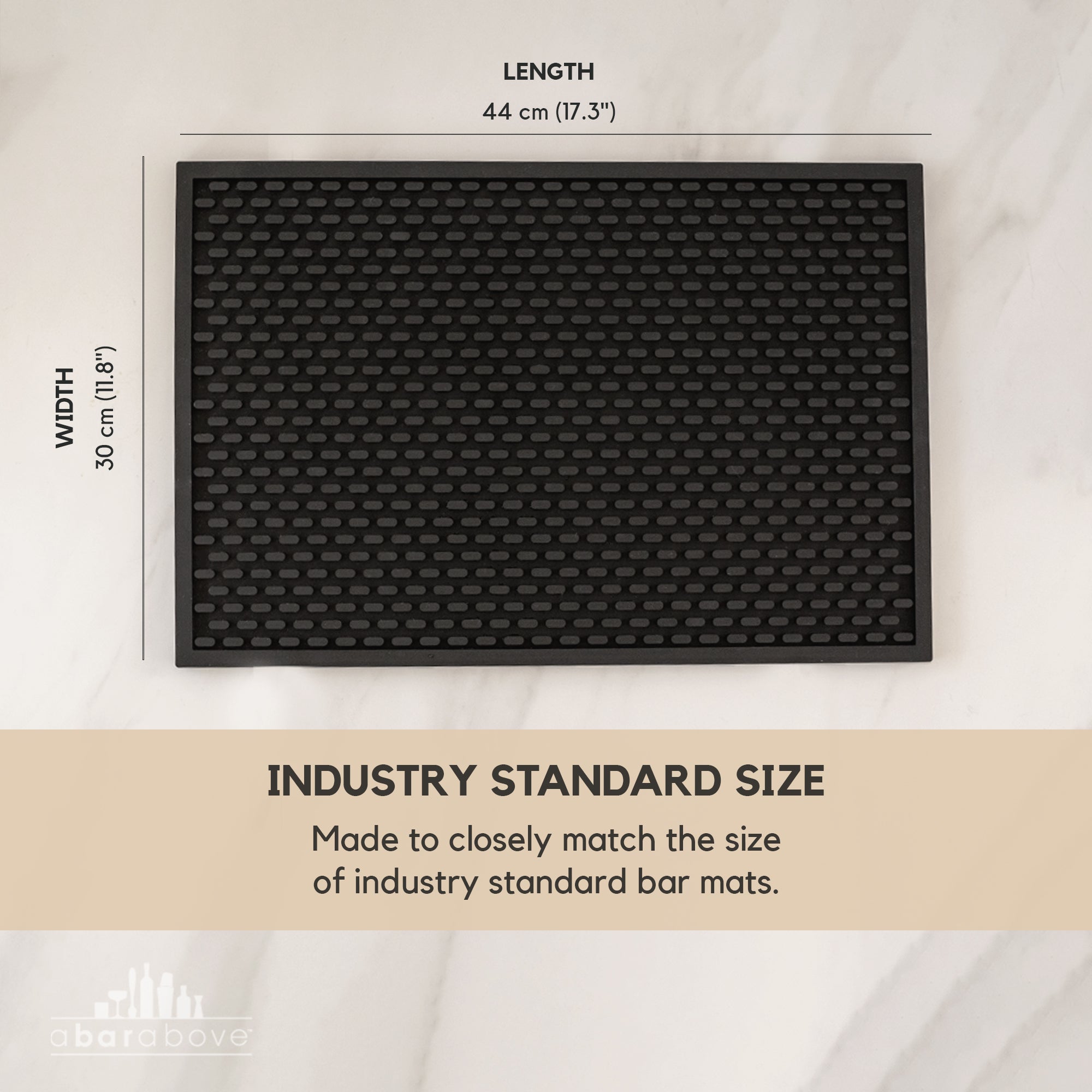 Premium Black Silicone Bar Mat - Non-Slip, Heat-Resistant & Easy to Clean - Perfect for Bartending, Mixing Cocktails & Kitchen Counter Protection