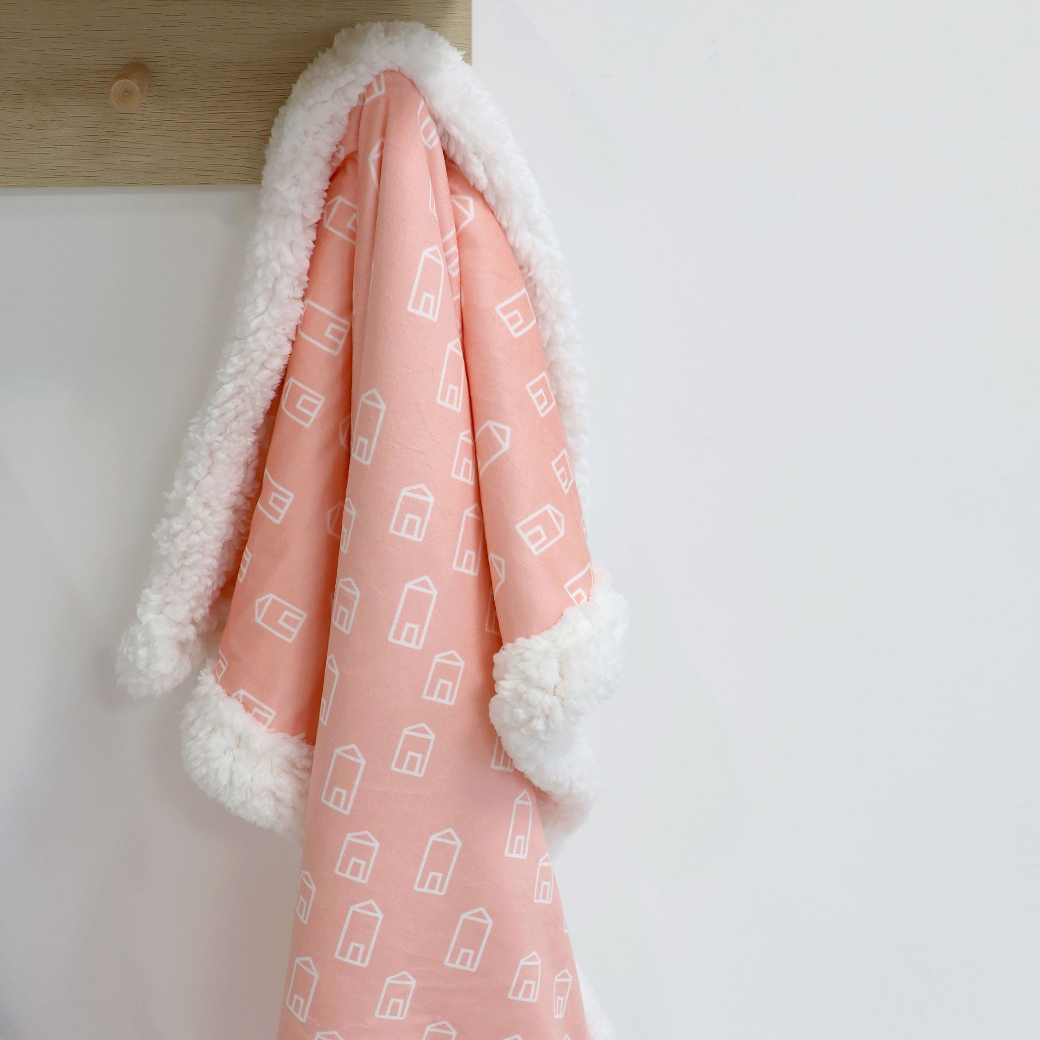 Nordic Velour Cuddle Blanket with Fleece Lining - Ultra Soft Coral Throw Blanket for Bed, Couch & Winter Warmth - Cozy Home Decor Gift