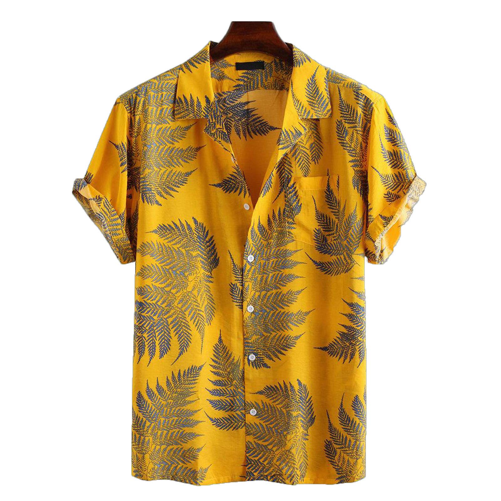 Men's Floral Hawaiian Shirts - Summer Beach Casual Tops for Outdoor & Party