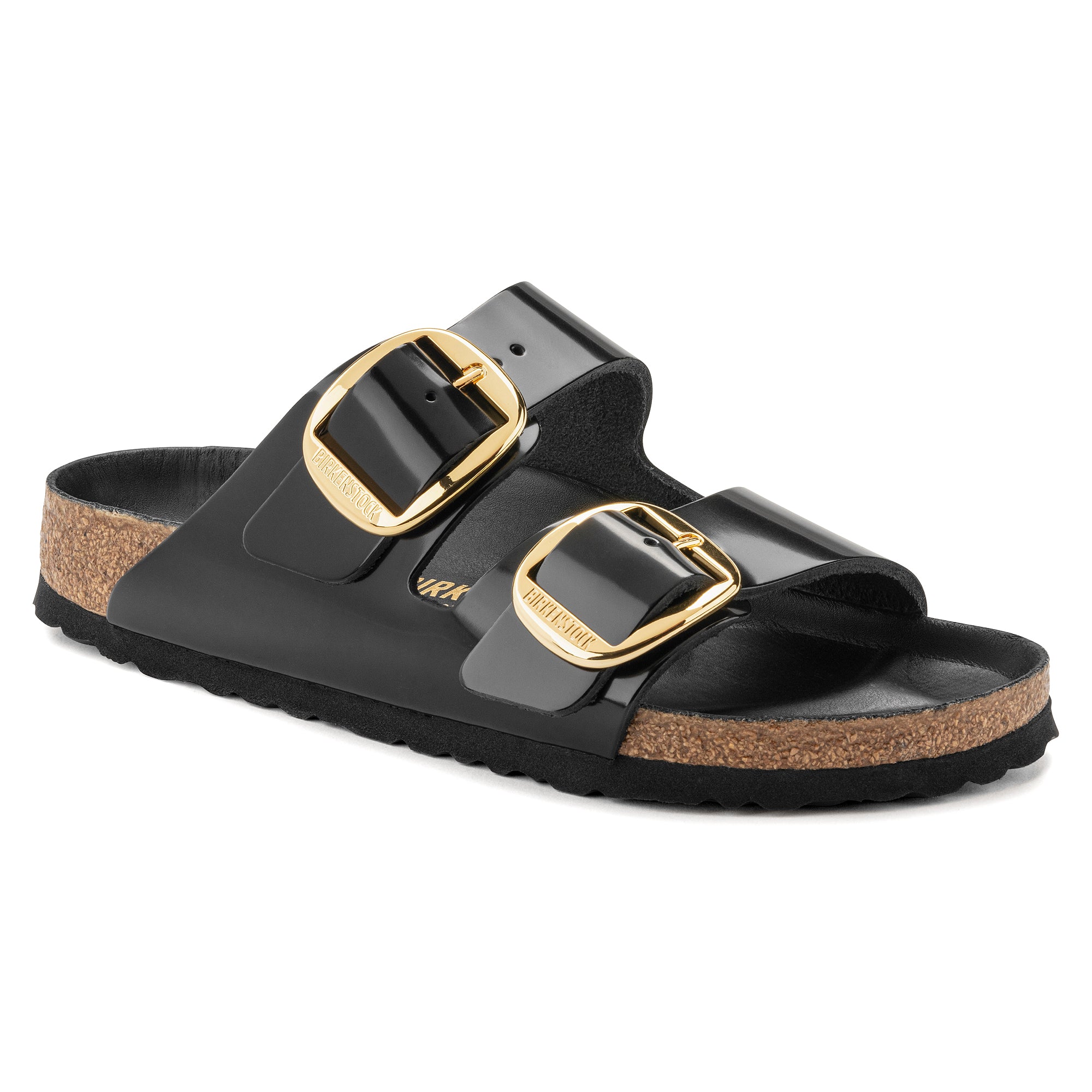 Birkenstock Arizona Big Buckle Sandals - Genuine Leather High Shine Black Patent - Comfortable Arch Support for Women & Men - Perfect for Casual Wear, Beach & Summer Outfits