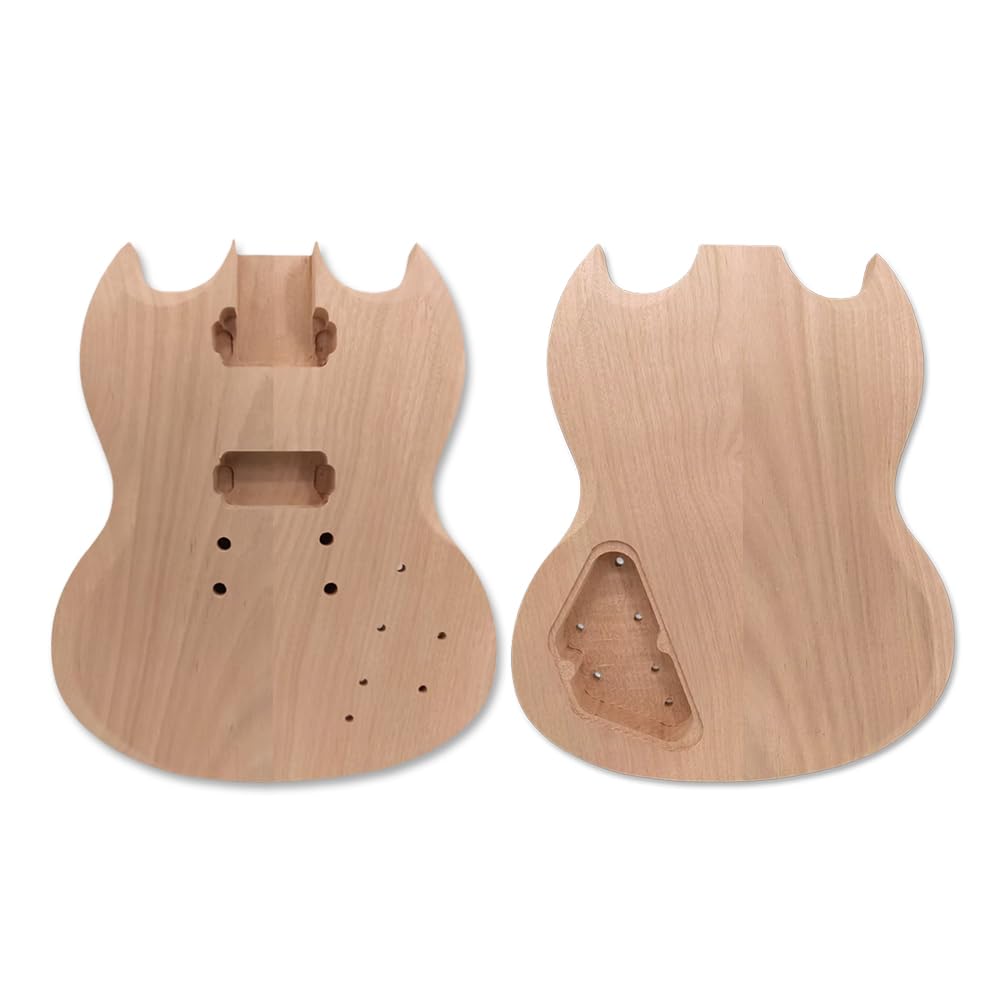 Premium Mahogany Electric Guitar Body Set with HH Pickups - DIY Guitar Replacement Kit for Rock, Blues & Metal Performances