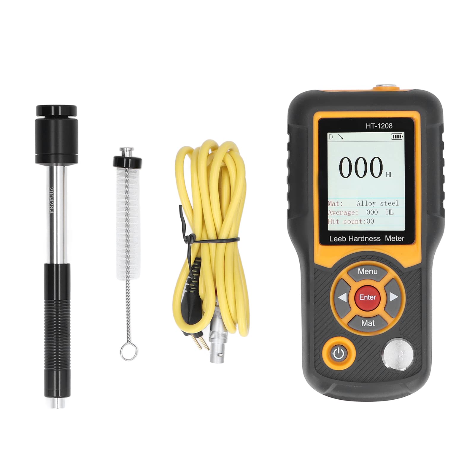 Portable Hardness Tester 170-960 HL Digital Durometer | HRA HRB HRC HB HV HSD Scale | TFT Color Screen | for Steel, Iron, Bronze, Copper, Aluminum (HT-1208) | Metal Testing, Quality Control, Industrial Use