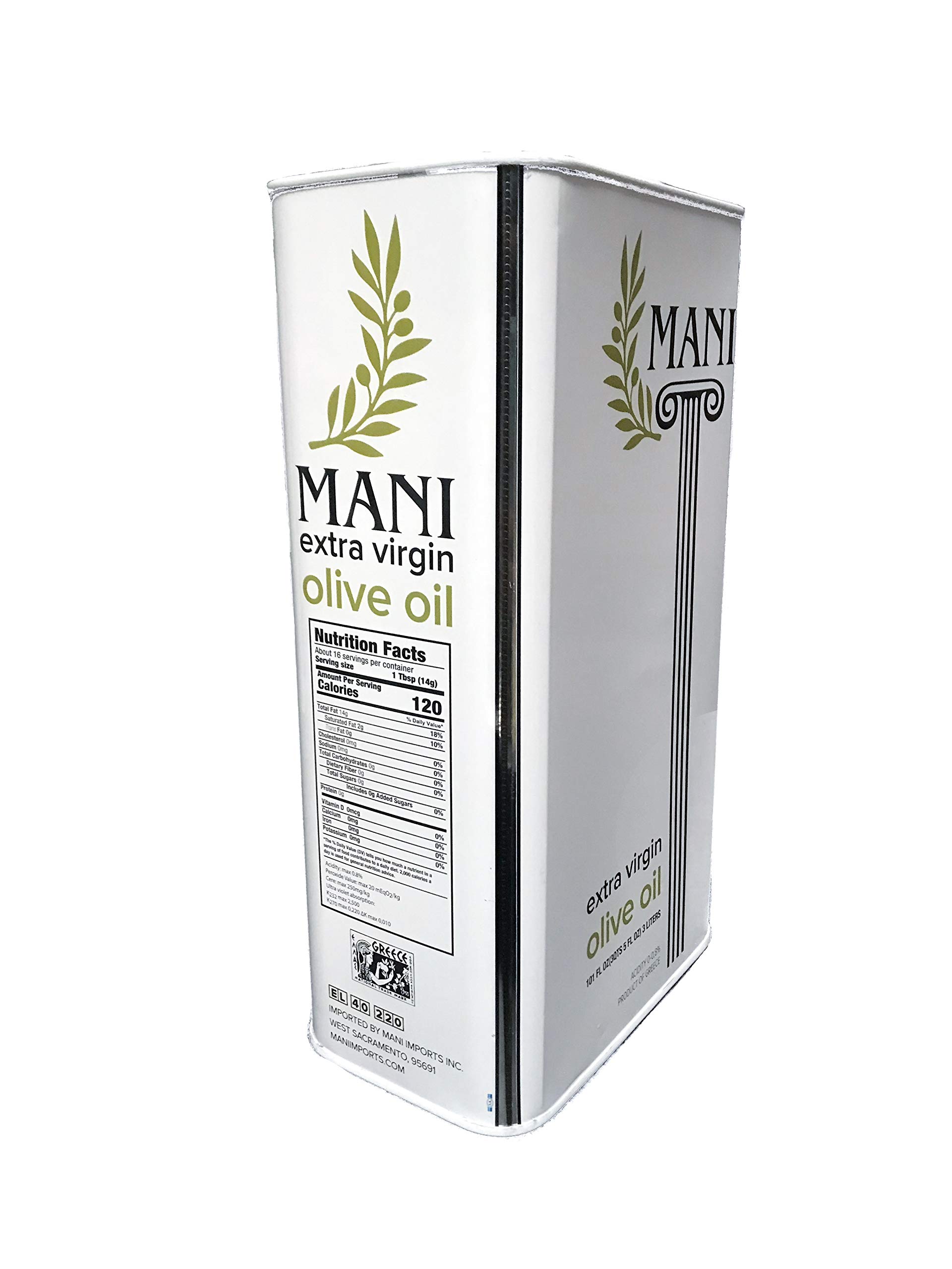 Premium Extra Virgin Olive Oil - Cold Pressed EVOO, 3L Tin Can, First Cold Press, Rich Flavor - Perfect for Cooking, Salad Dressing, Dipping Bread & Gourmet Recipes