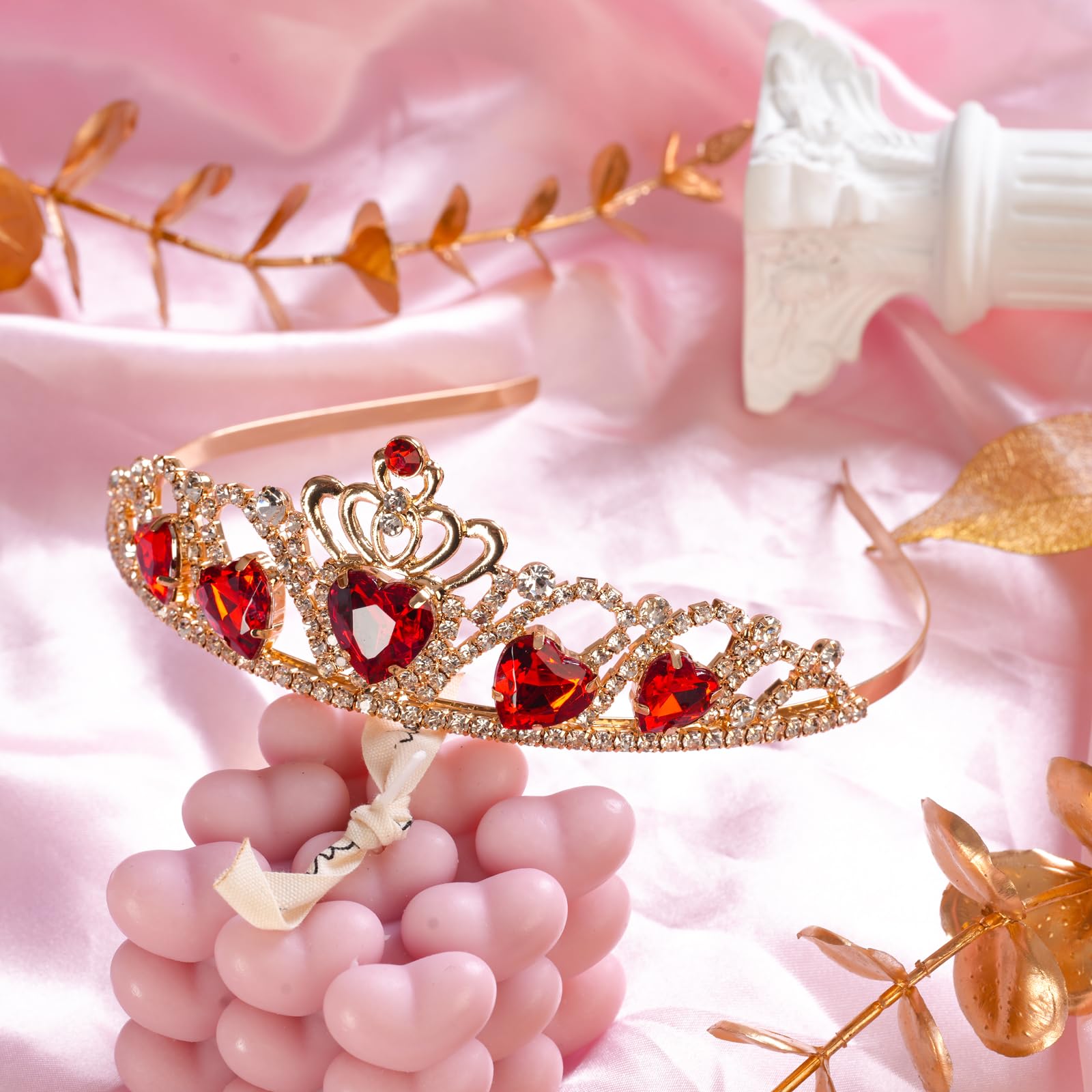 Descendants 4 Red Heart Crown Jewelry Set - Evie Costume Accessory for Halloween, Cosplay & Dress Up | Perfect for Teens, Halloween Parties & Disney Themed Events