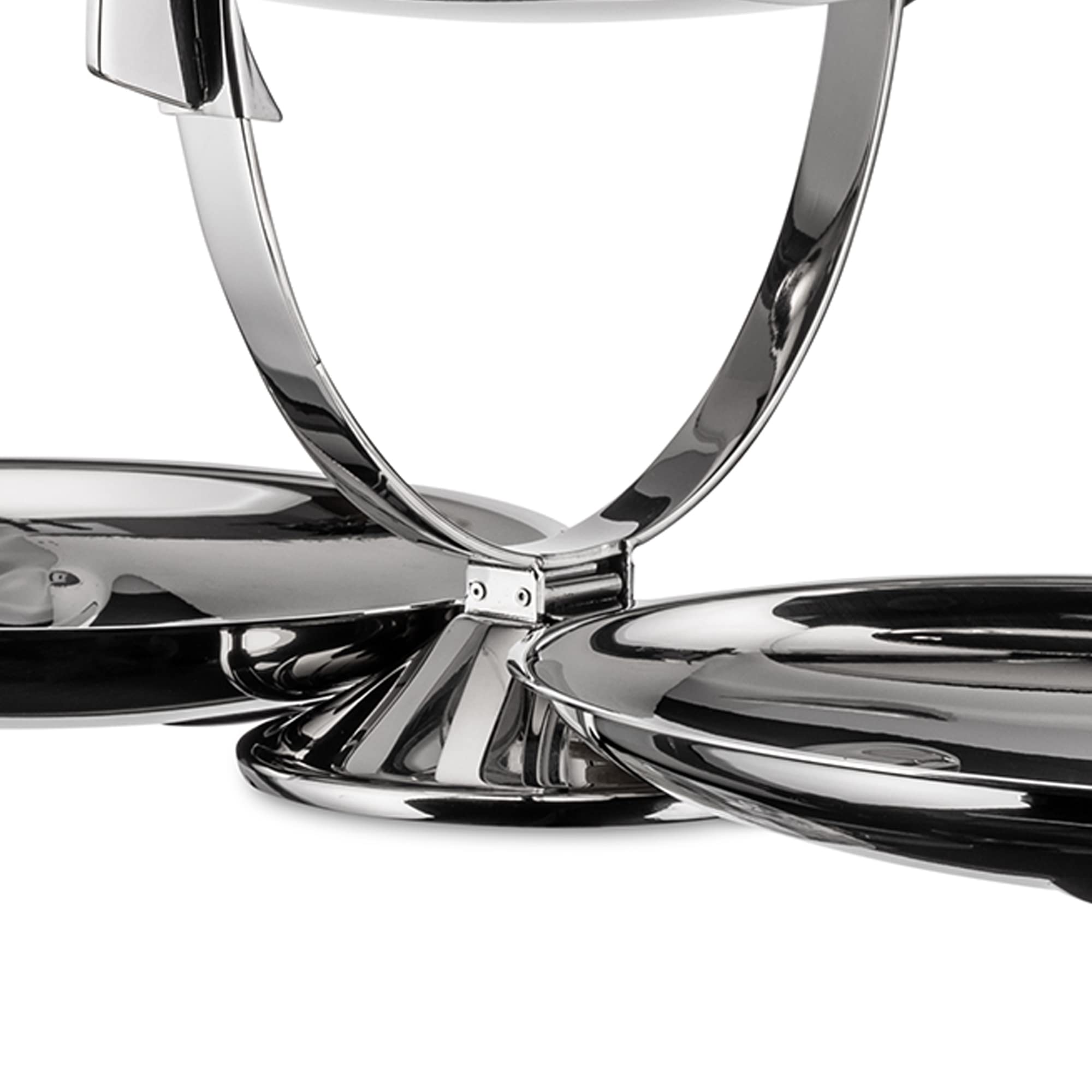 Alessi AM37 Anna Gong 3-Tier Folding Cake Stand - 18/10 Stainless Steel Mirror Polished Dessert Server for Parties, Weddings & Afternoon Tea