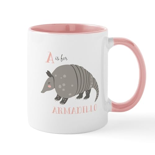 White/Pink Inside - A Is For Armadillo Mugs