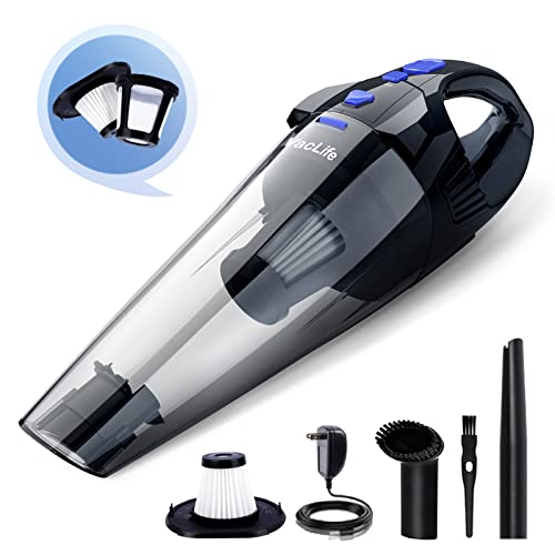 VacLife VL706 Cordless Handheld Vacuum Cleaner - Powerful Cyclone Suction for Car, Home, and Pet Hair - Portable & Lightweight Blue Hand Vac - Perfect for Quick Cleanups on Upholstery, Stairs, and Small Spaces