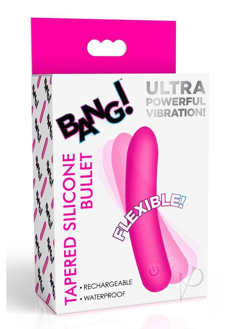 Bang Tapered Flexible Silicone Rechargeable Bullet Vibrator - Pink | Waterproof Personal Massager for Women | Perfect for Solo Play & Couples Intimacy