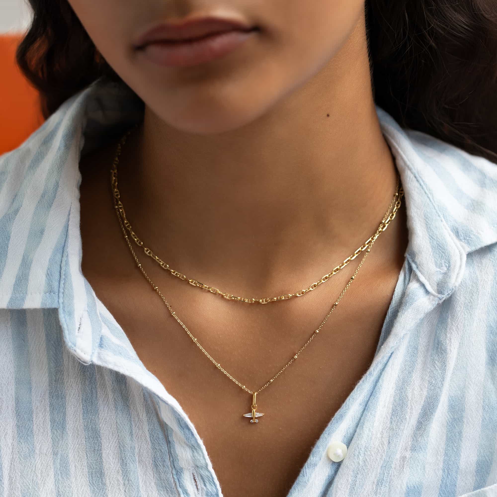 Gold Vermeil Airplane Charm Necklace - Elegant Travel Jewelry Gift for Women | Perfect for Air Travel, Birthday & Anniversary Gifts