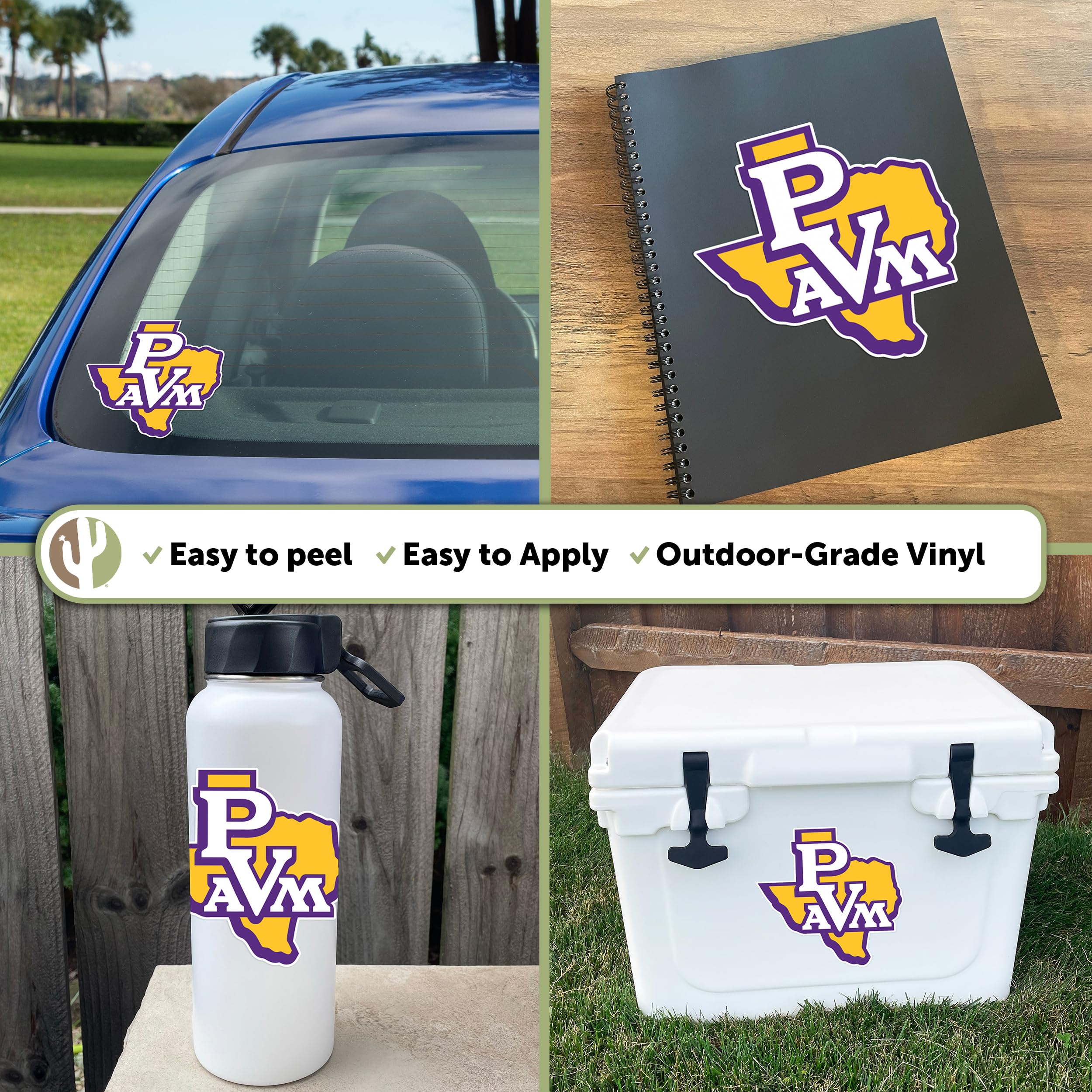 PVAMU Panthers Vinyl Decal Sticker - Desert Cactus Design for Laptop, Water Bottle, Car & Scrapbook - Prairie View A&M University Spirit Gear | Perfect for School Pride, Gifts & Fan Collections