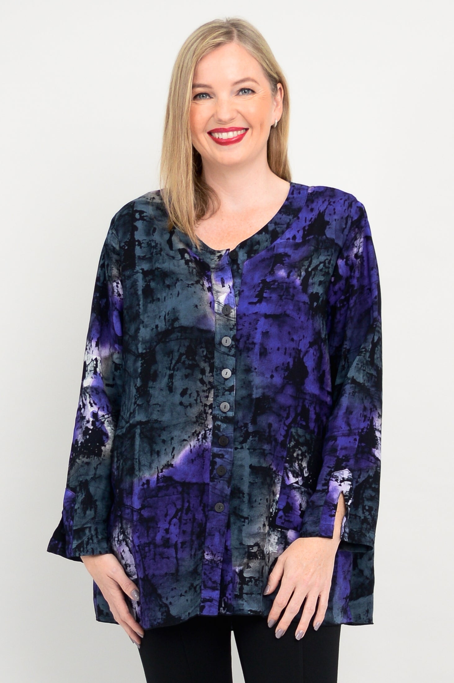 Carmel Blouse with Chakra Design - Boho Chic Women's Top for Yoga, Meditation & Spiritual Healing