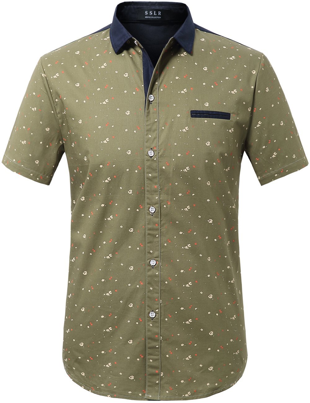 Men's Casual Dress Shirts - Stylish Cotton Button Up Shirts with Print Pocket, Short Sleeve Summer Shirts for Office, Party & Everyday Wear