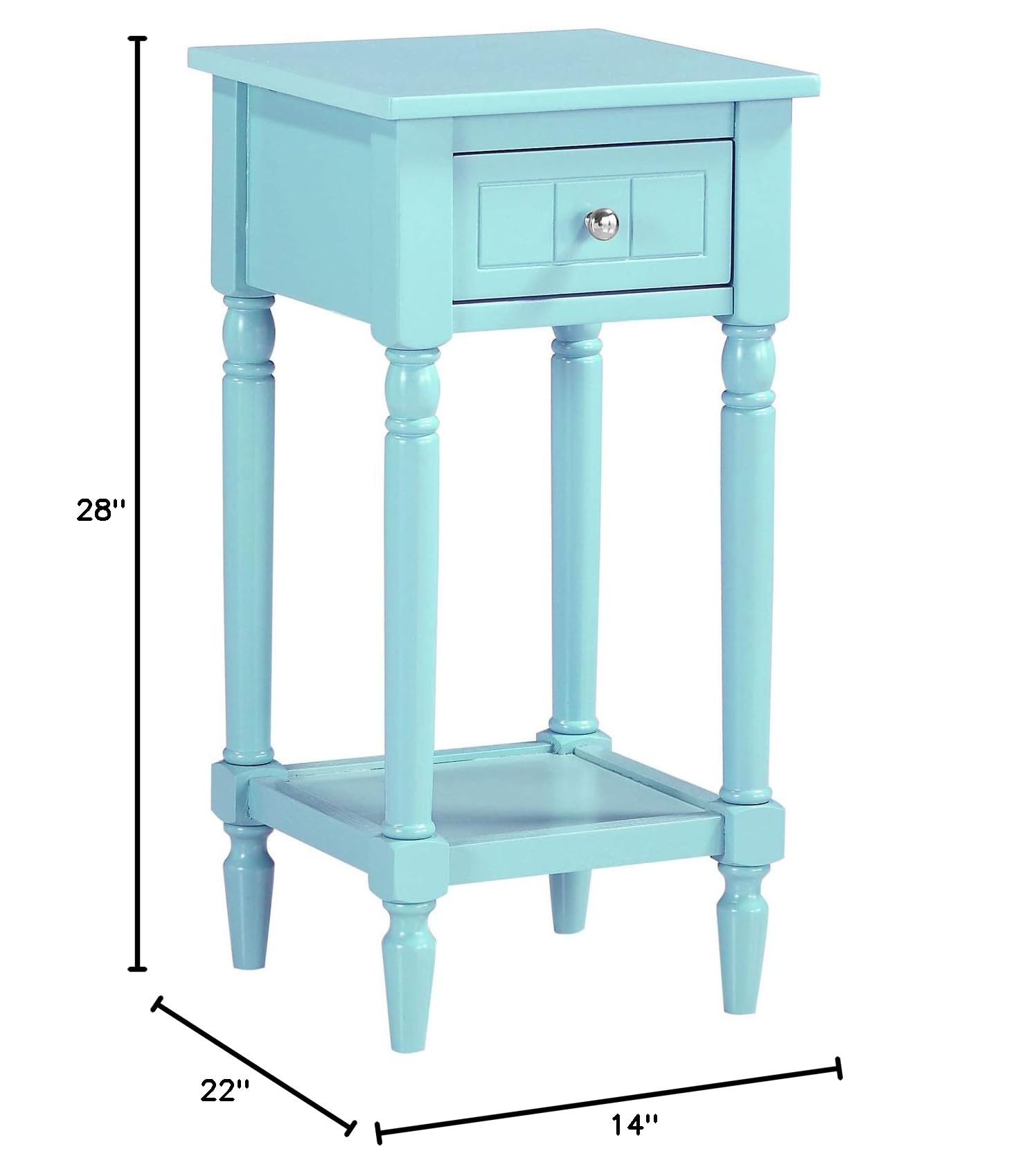 French Country Khloe Accent Table in Sea Foam Finish - Perfect for Living Room, Bedroom, or Entryway Décor