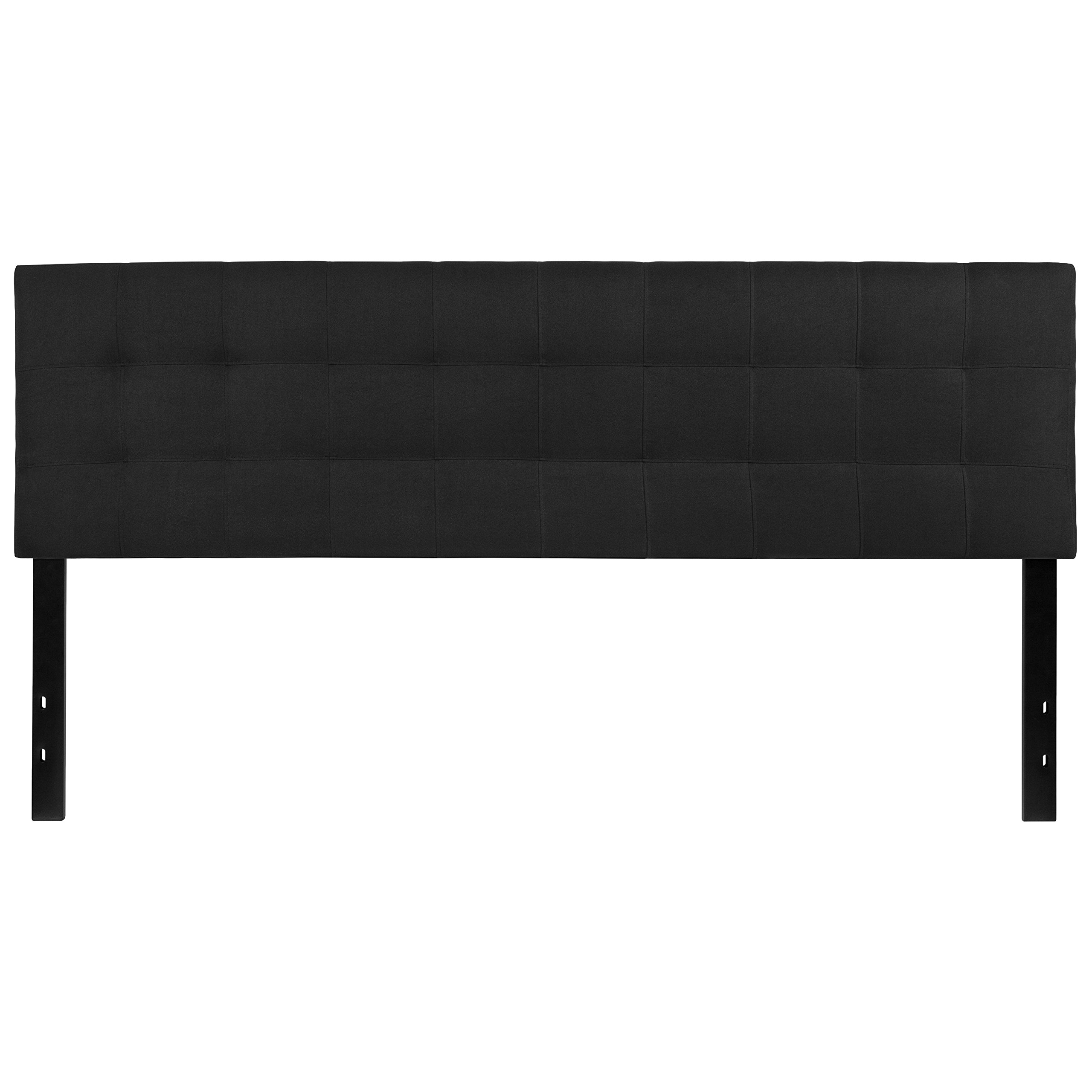 Flash Furniture Bedford Tufted Upholstered King Size Headboard - Black Fabric Upholstery for Luxurious Bedroom Decor | Perfect for Master Bedrooms & Guest Rooms