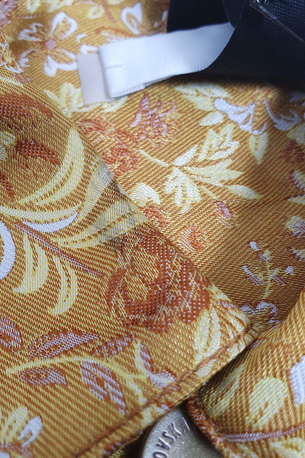 LITKOVSKAYA Women's Rising Sun Yellow Silk Blend Floral Print Jacket - Size 36 (UK 10 | US 6) - Elegant Spring & Summer Outerwear for Casual Outings, Weddings & Special Occasions