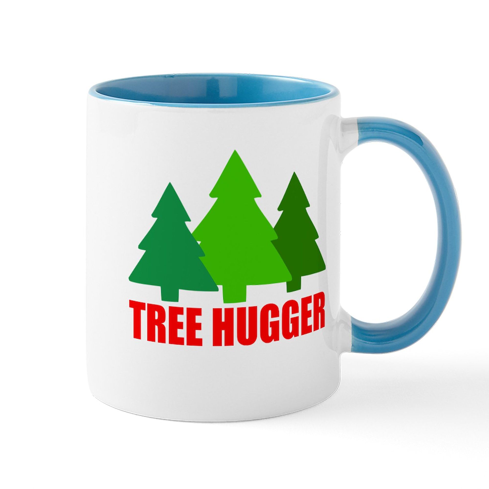Tree Hugger Ceramic Coffee Mug 11 oz (325 ml) - Eco-Friendly Gift for Nature Lovers, Perfect for Home, Office & Outdoor Use