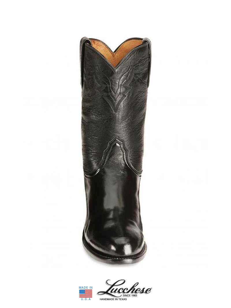 Lucchese T0082.C2 Men's 1883 Lonestar Roper Boots - Black Western Cowboy Boots for Men | Perfect for Rodeo, Country Dancing & Casual Wear
