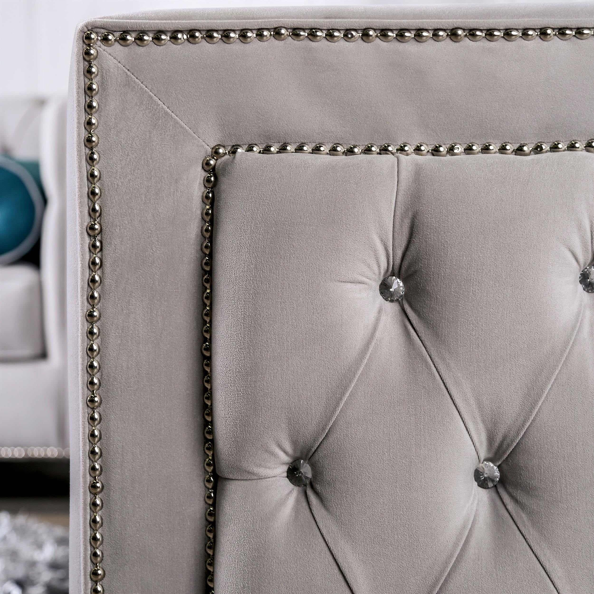 Furniture of America Youngquist Transitional Fabric Upholstered Sofa in Gray - Modern Living Room Couch for Home & Office Comfort