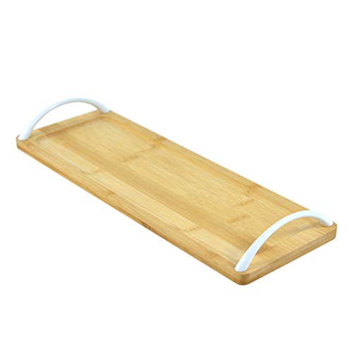Lurrose Bamboo Vanity Tray | Bathroom Countertop Organizer | Toilet Tank Topper Tray for Makeup, Jewelry & Essentials | Natural Bamboo Storage Solution for Small Spaces