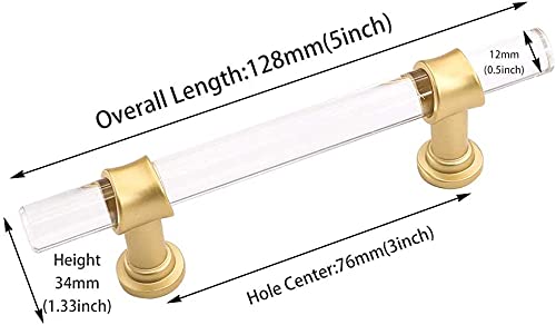 3in Brass Cabinet Pulls - Gold Drawer Handles (30 Pack) for Kitchen & Dresser