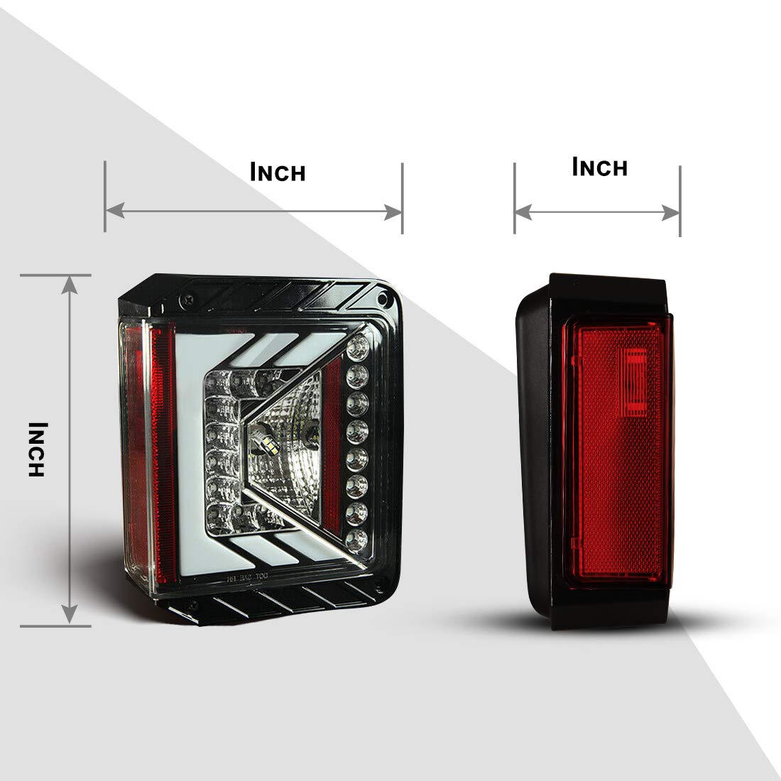 Nixon Offroad LED Tail Lights Assembly for 2007-2018 Jeep Wrangler JK - Pair with LED Turn Signals, DRL & Brake Lights - Clear Lens (Passenger & Driver Side) - Perfect for Off-Roading & Night Driving