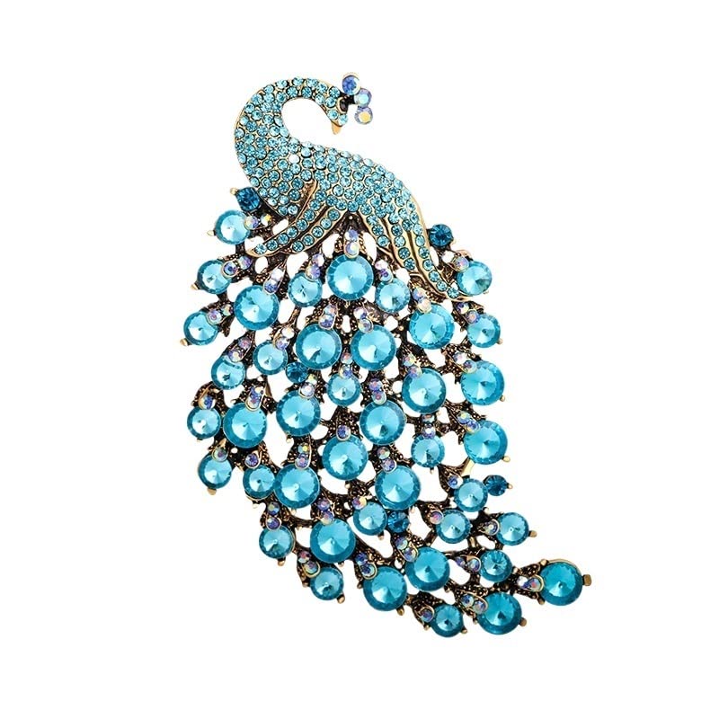Luxury Peacock Brooch Pin for Women - Elegant Gold Metal Jewelry Gift for Parties, Weddings & Casual Wear - Unisex Animal-Themed Fashion Accessory