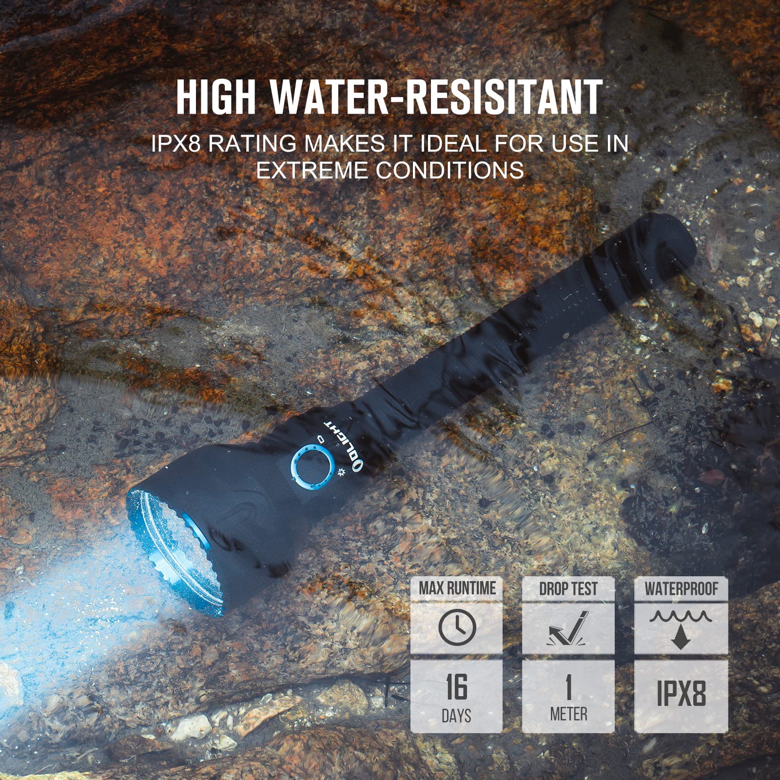 Olight Javelot Pro 2 Tactical Flashlight 2500 Lumens - Rechargeable LED Flashlight with Magnetic Dual Switch & Replaceable Battery - Powerful Hunting Light for Outdoor, Camping, Emergency & Search & Rescue Operations