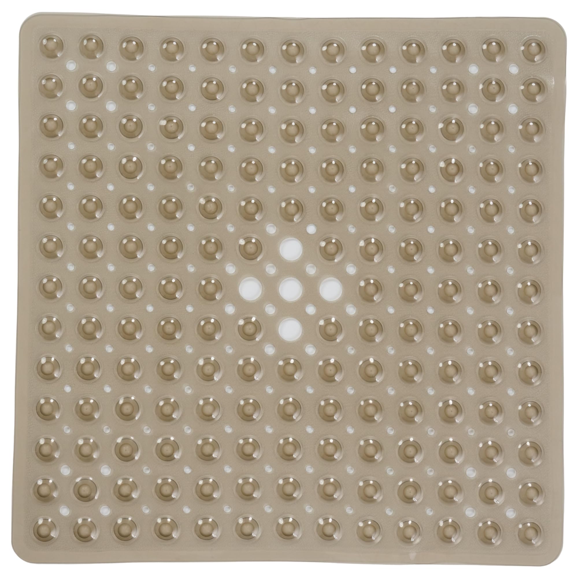 ENKOSI 21x21 Inch Non-Slip Square Shower Mat - Clear Grey Bathroom Floor Mat for Shower Stall, Anti-Slip Grip Mat for Wet Areas - Perfect for Bathroom Safety & Comfort