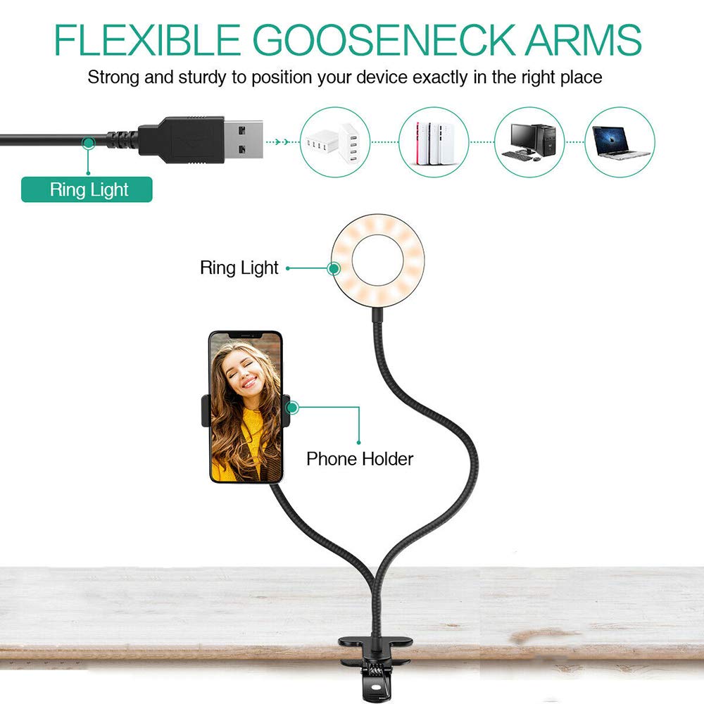 Universal Selfie Ring Light with Adjustable Phone Holder - 10