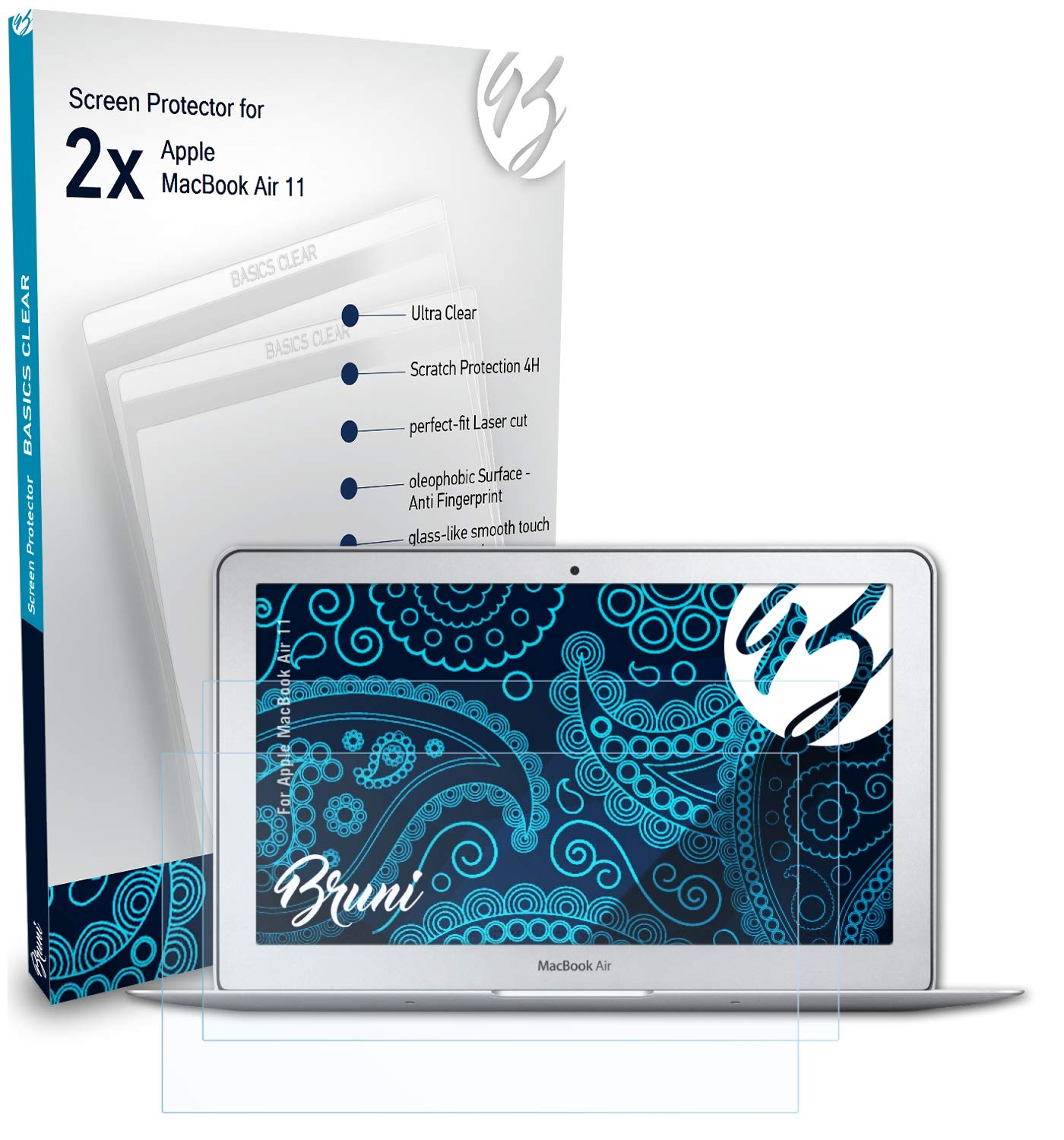 2-Pack Crystal Clear Screen Protector for Apple MacBook Air 11 - HD Anti-Scratch Protective Film for Work, Study & Entertainment